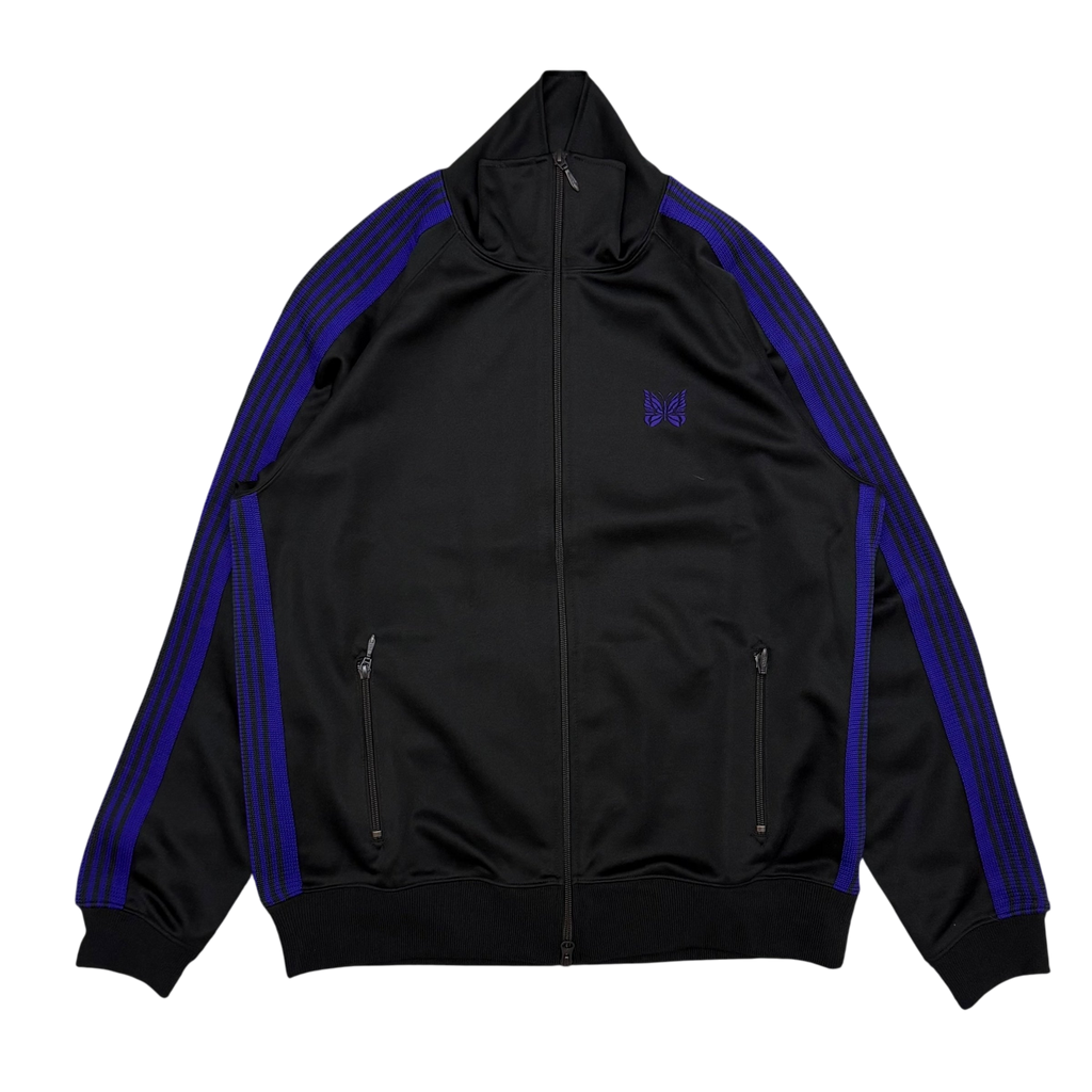 Needles Poly Smooth Track Jacket Black / Purple (Size L)