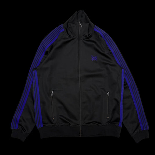 Needles Poly Smooth Track Jacket Black / Purple (Size L)