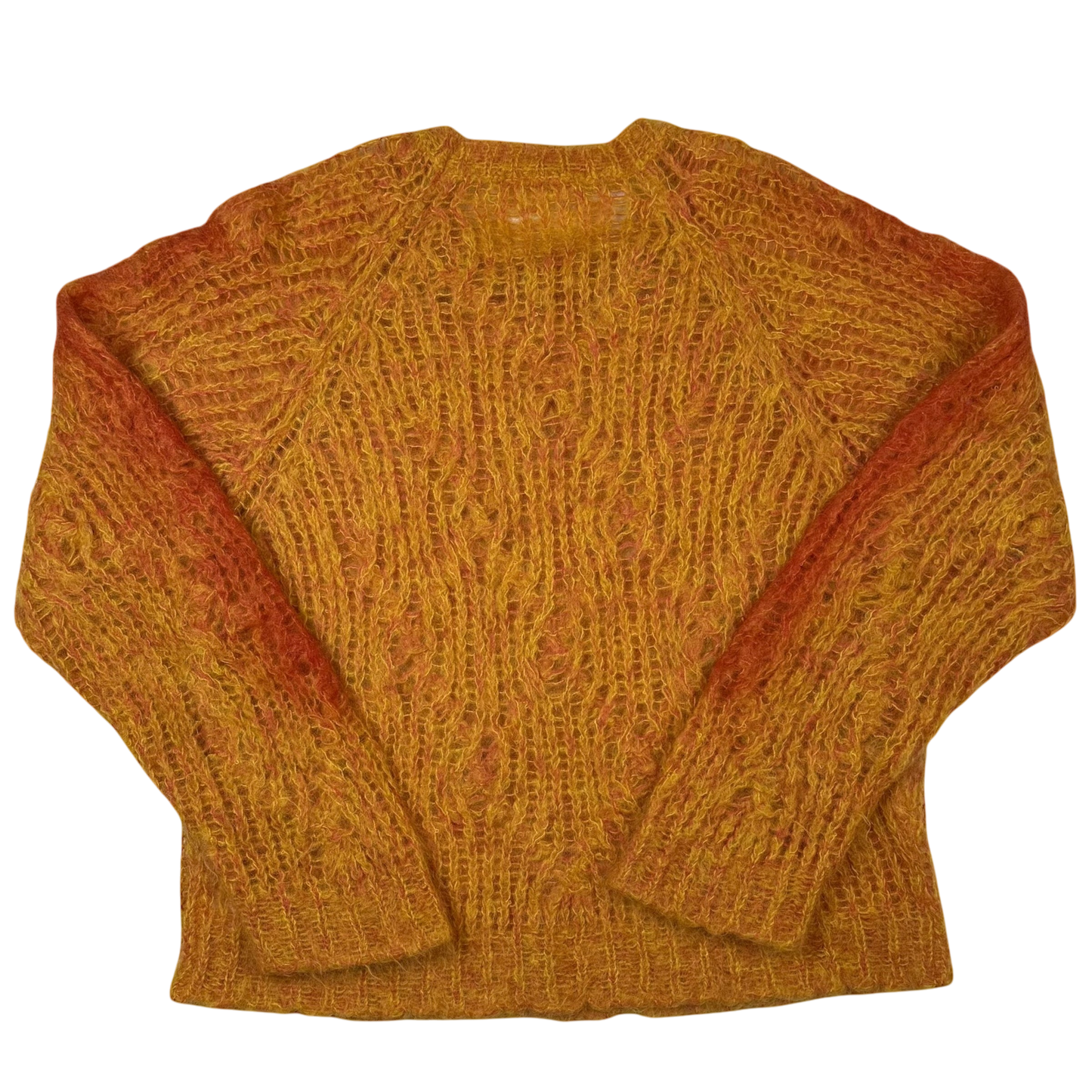 MARNI Latticed Open-Gauge Oversized Mohair-Blend Sweatshirt Orange (Size L)