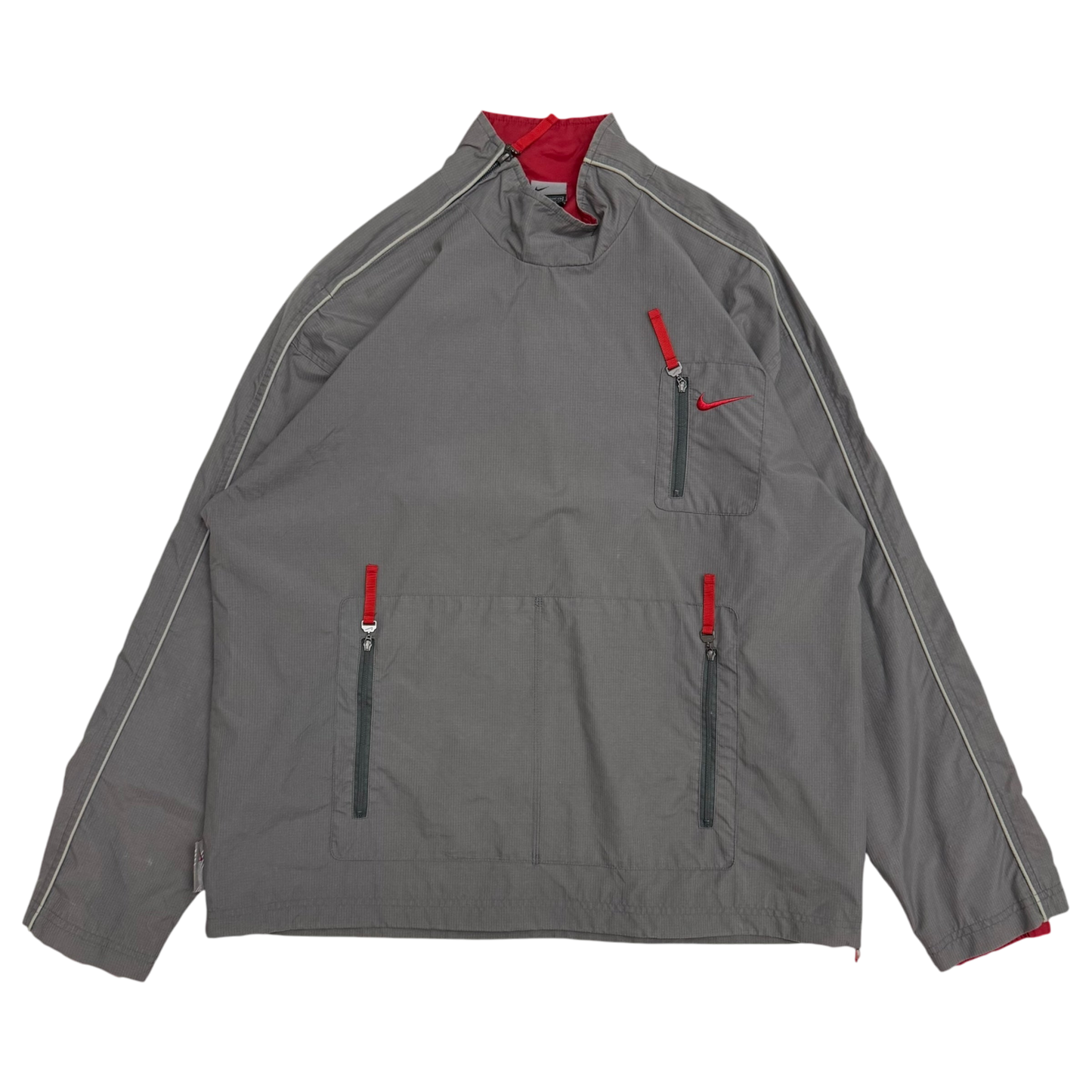 Nike Hex 00s Asymmetric Shoulder Zip Jacket Grey/Red (Size M)