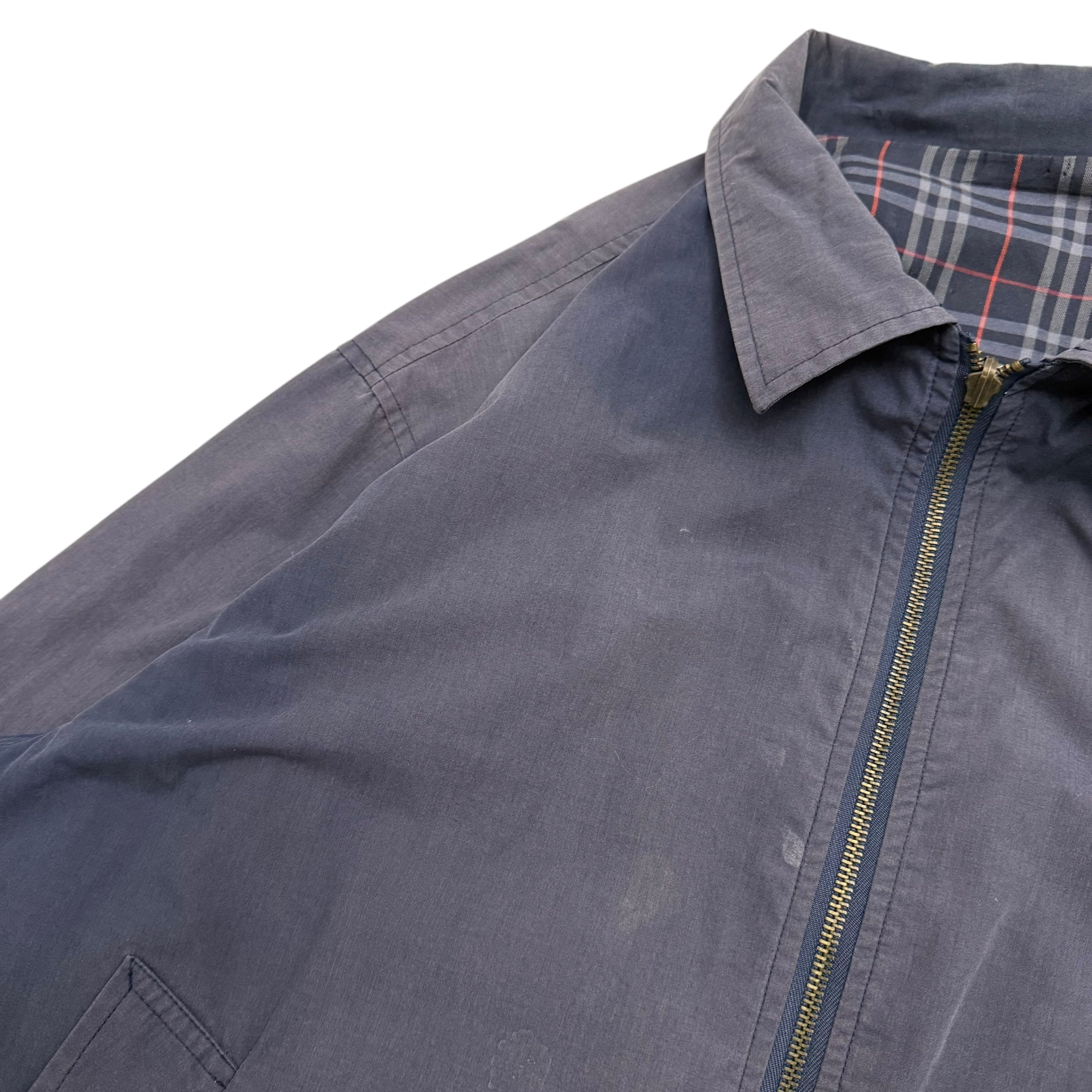 Burberry 90s Nova Check Reversible Harrington Jacket Navy (Fits M–L)