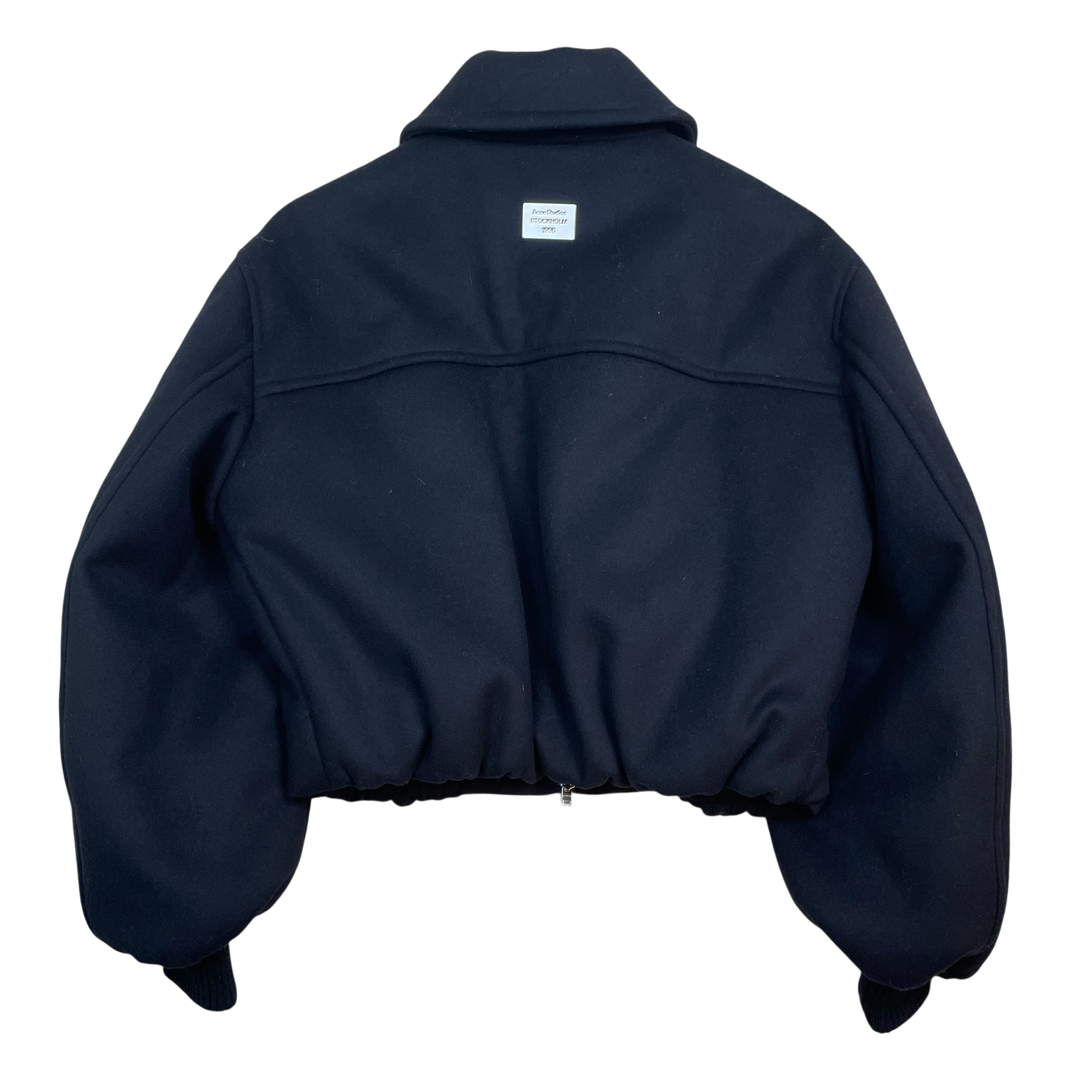 Acne Studios Owelle Padded Wool-Blend Felt Bomber Jacket Black (Size 36)
