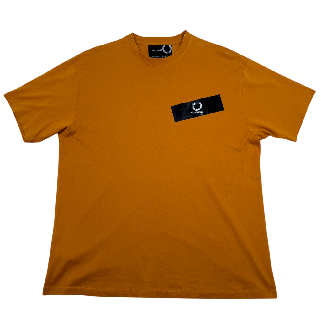 Fred Perry x Raf Simons Tape Detail T-Shirt Golden Orange (Fits M-L)