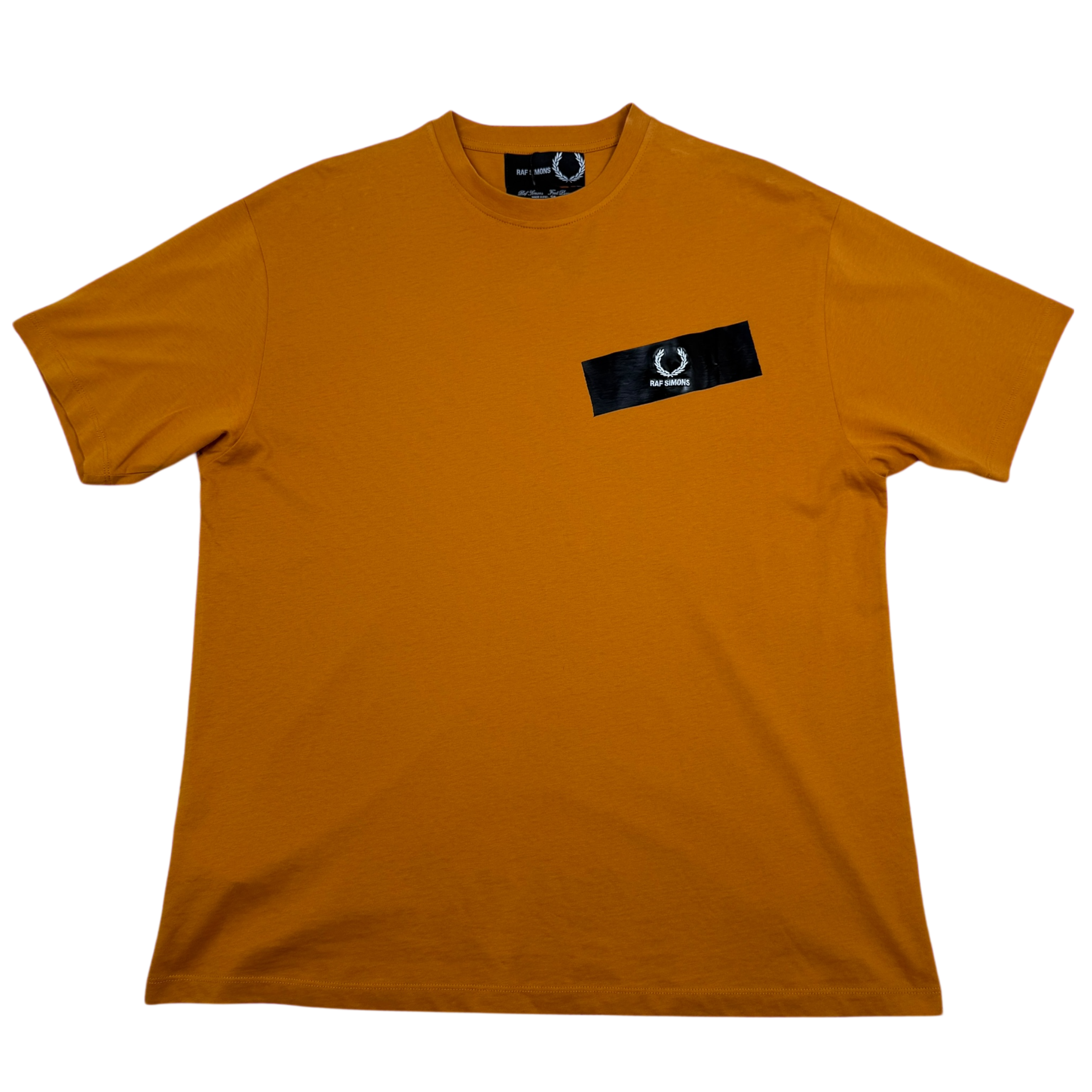 Fred Perry x Raf Simons Tape Detail T-Shirt Golden Orange (Fits M-L)