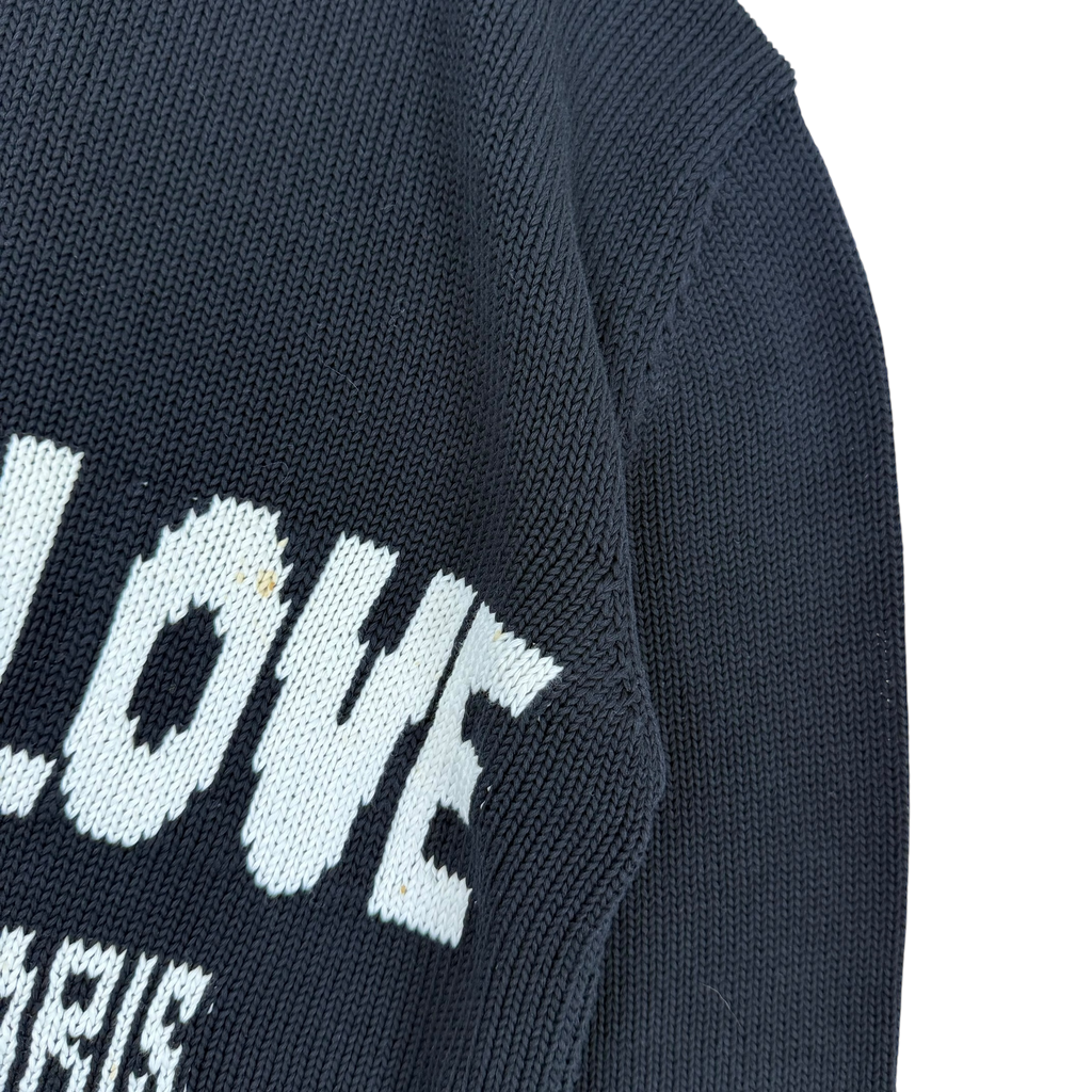 Givenchy ‘I FEEL LOVE’ Intarsia Cotton Knit Oversized Sweatshirt Black (Fits XS-M)