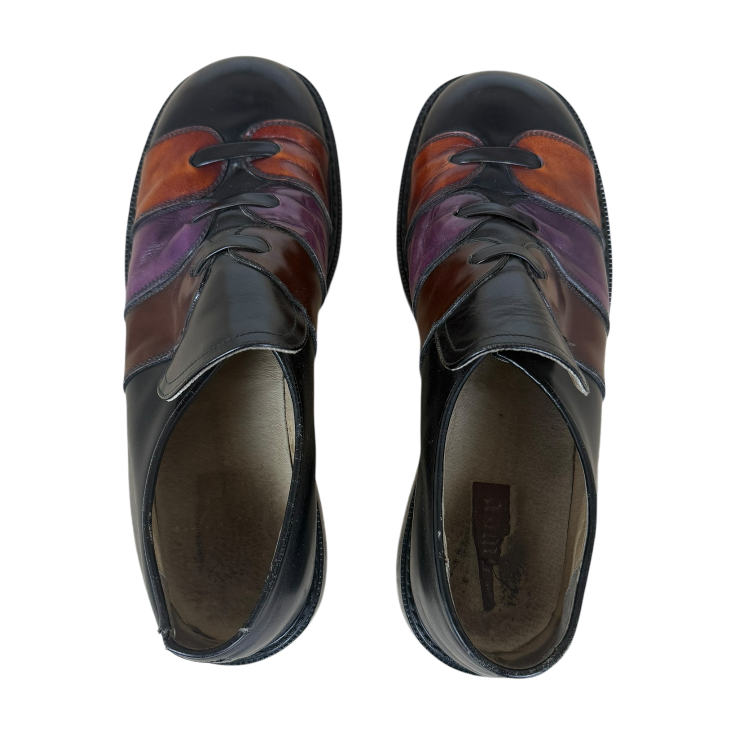 1970s Leather Patterned Loafers Black/Multi (EU45/US11-12)