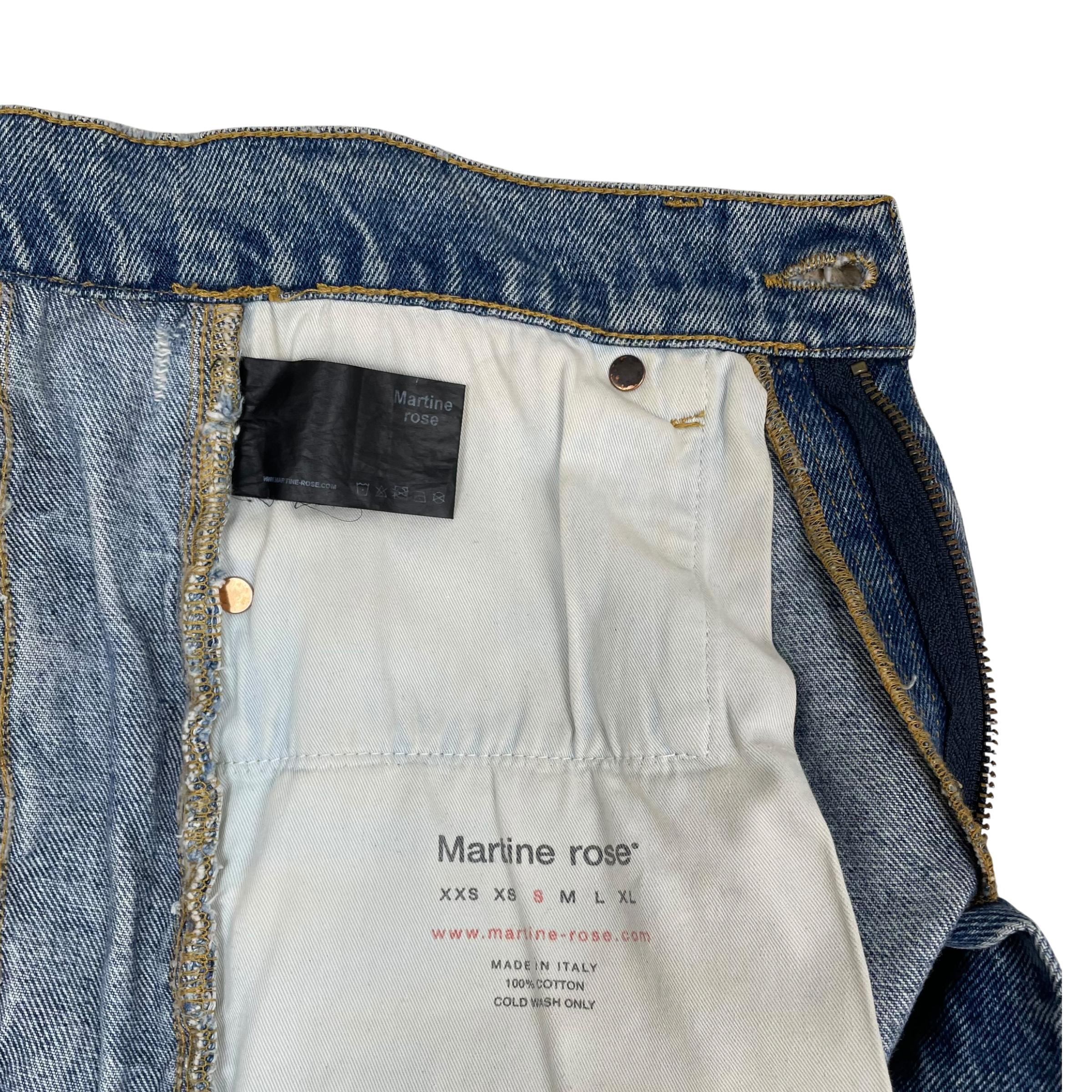 Martine Rose Lace-Up Denim Jeans Blue (Size S)