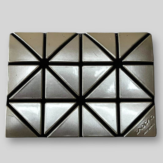 Bao Bao Issey Miyake Geometric Design Bifold Wallet Silver