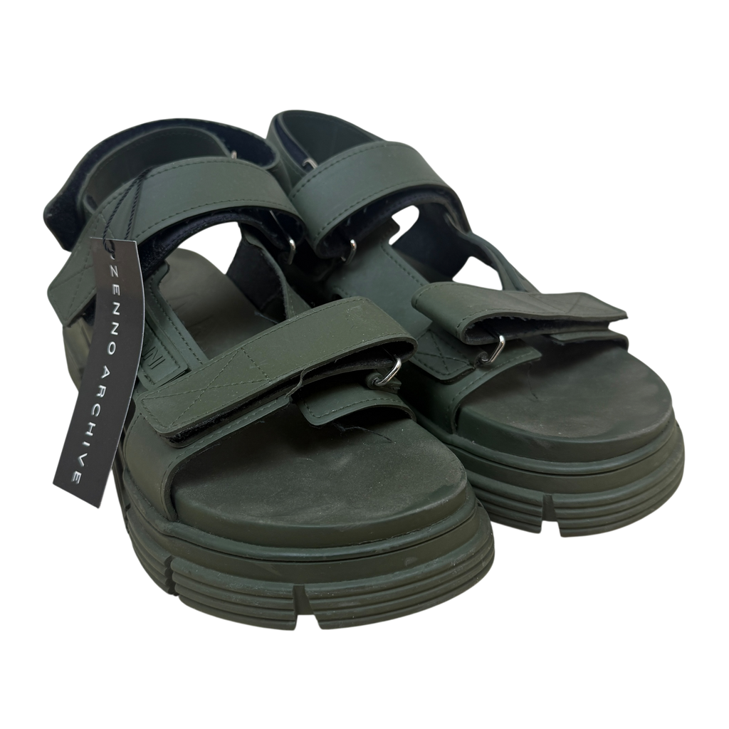 Ganni Spartiates Sandals Khaki Green (Size EU39)