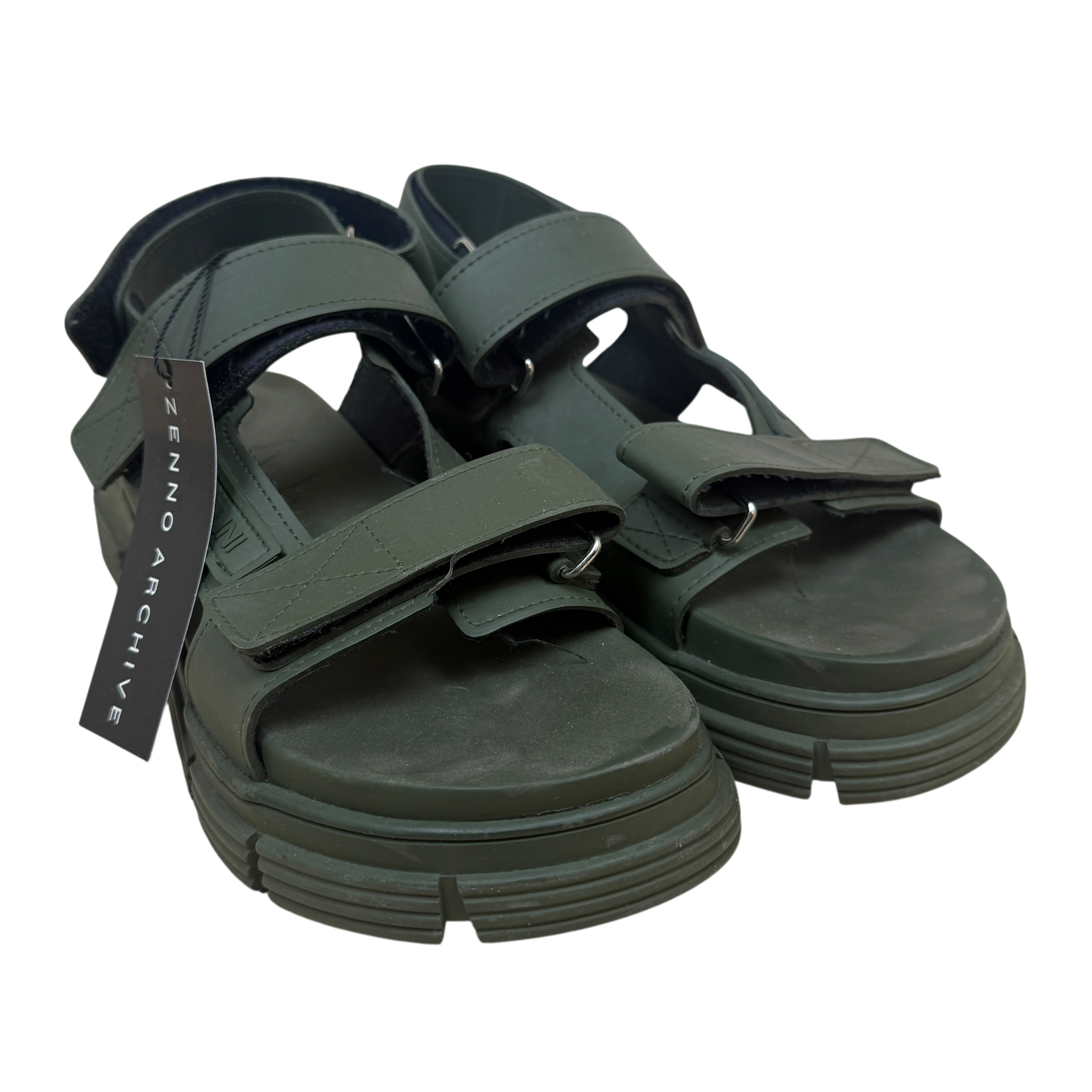 Ganni Spartiates Sandals Khaki Green (Size EU39)
