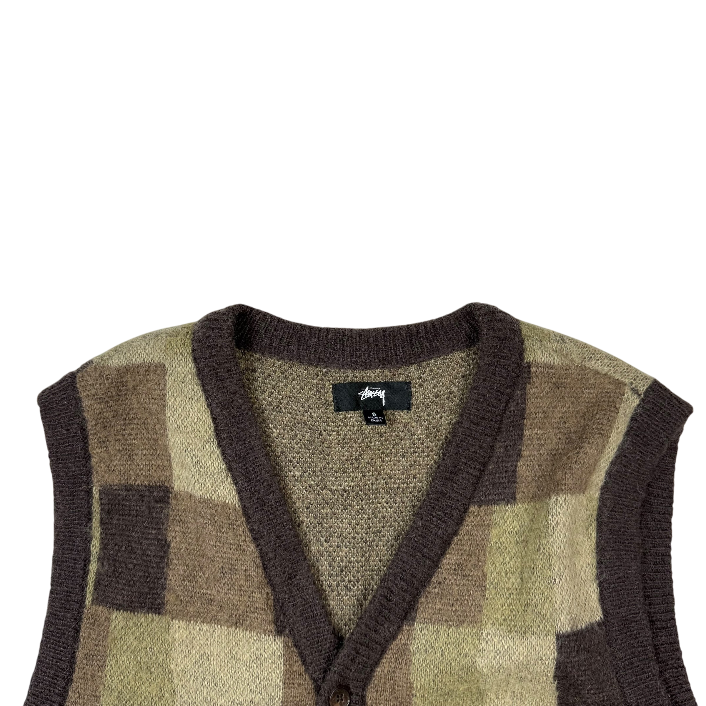 Stussy AW21 Wobbly Check Knit Vest (Size S)
