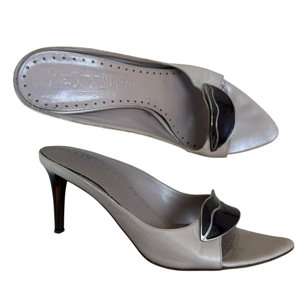 Saint Laurent Tom Ford Era SS2003 Rive Gauche Sandals Taupe (Size EU37)