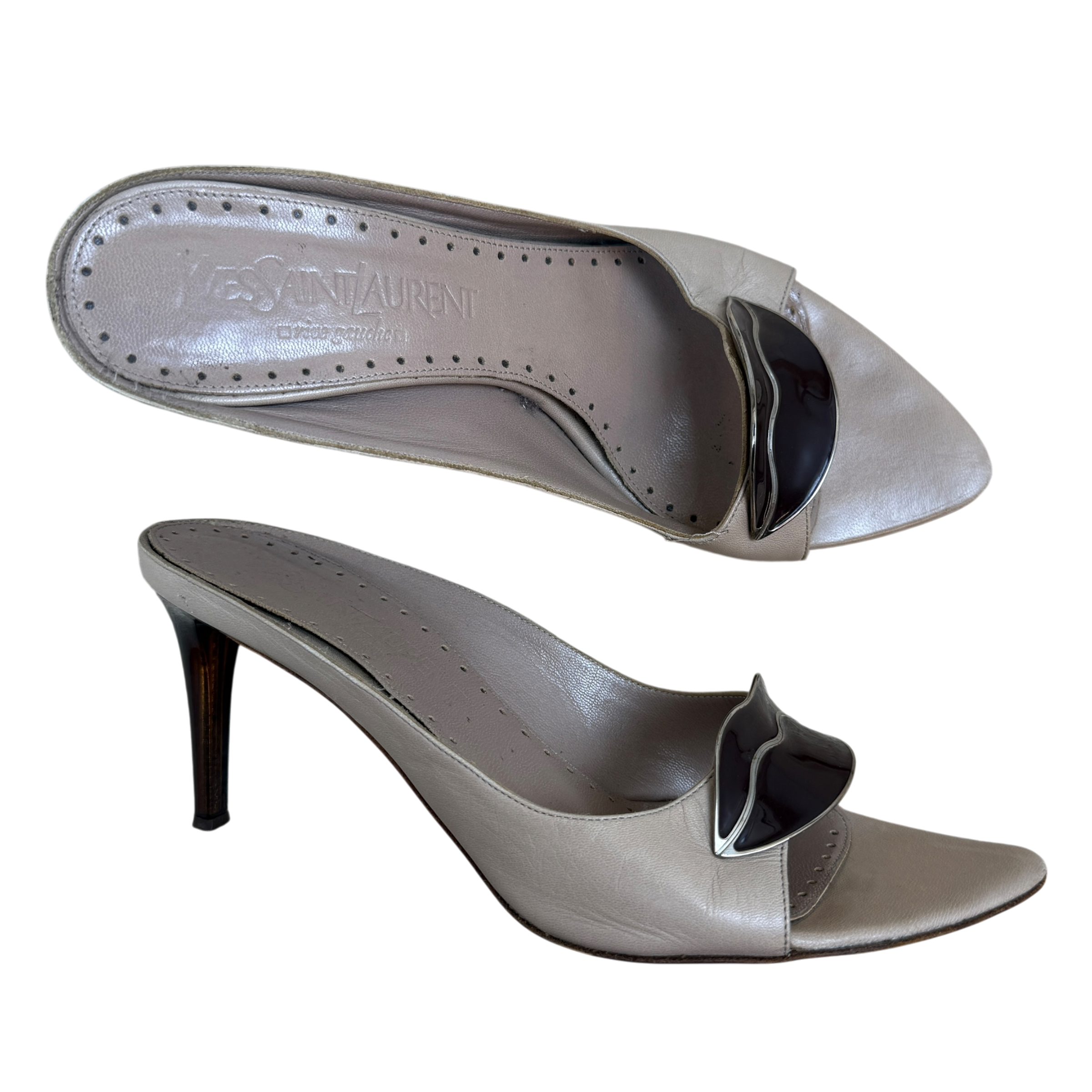 Saint Laurent Tom Ford Era SS2003 Rive Gauche Sandals Taupe (Size EU37)