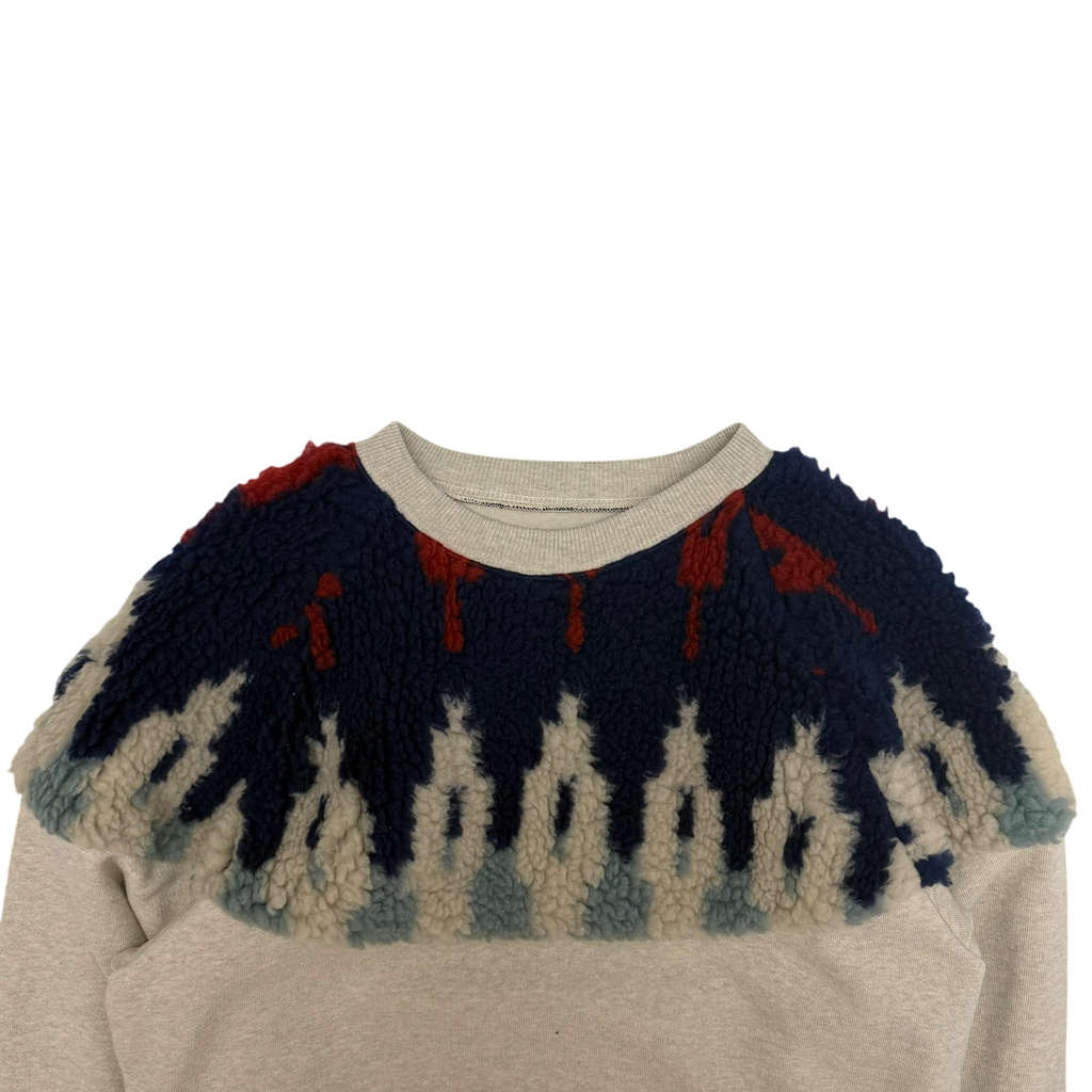 Kapital Boa Fleece Sweatshirt Navy/Red (Size 3)