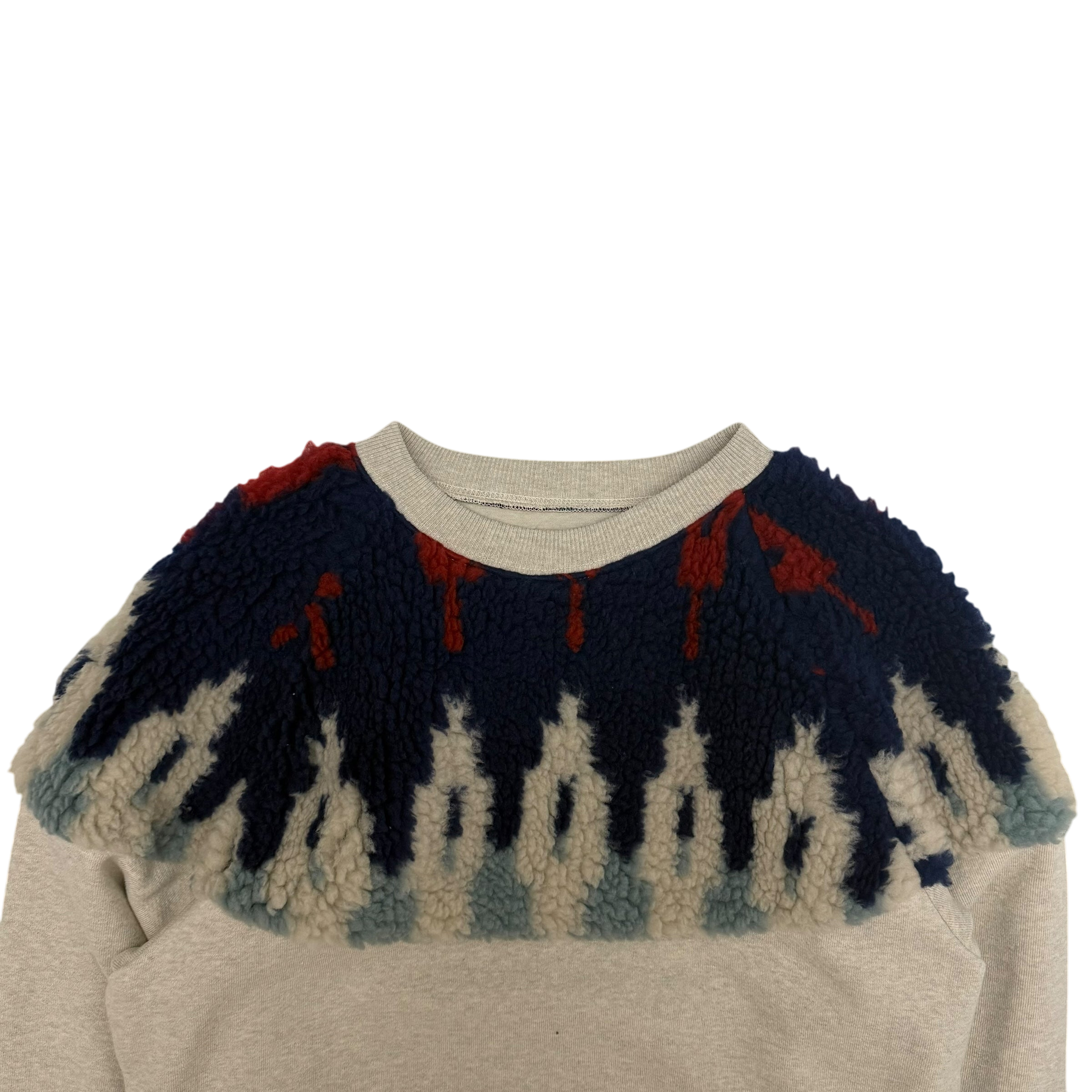 Kapital Boa Fleece Sweatshirt Navy/Red (Size 3)