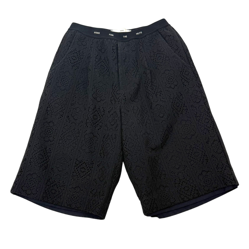 Song For The Mute Branded Elasticised Double-Layer Shorts Black (Size M)