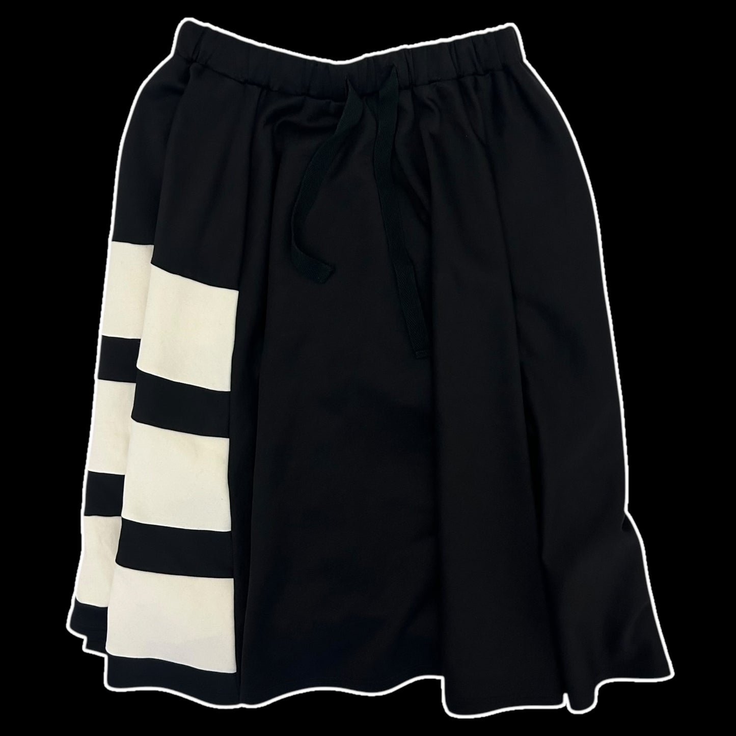 Y-3 Adidas Cotton Oversized Skirt Black/White (Fits M-L)