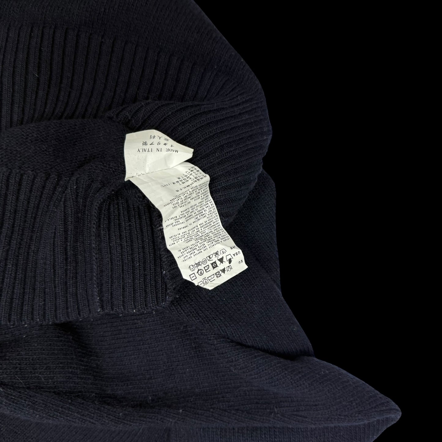 Stone Island AW10 Wool Blend Knit Sweatshirt Dark Navy (Size M)