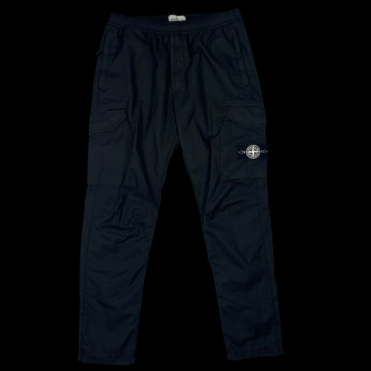 Stone Island Type RE-T Reflective Weave Rip Stop-TC Cargo Pants Black (Fits 32”-36”)