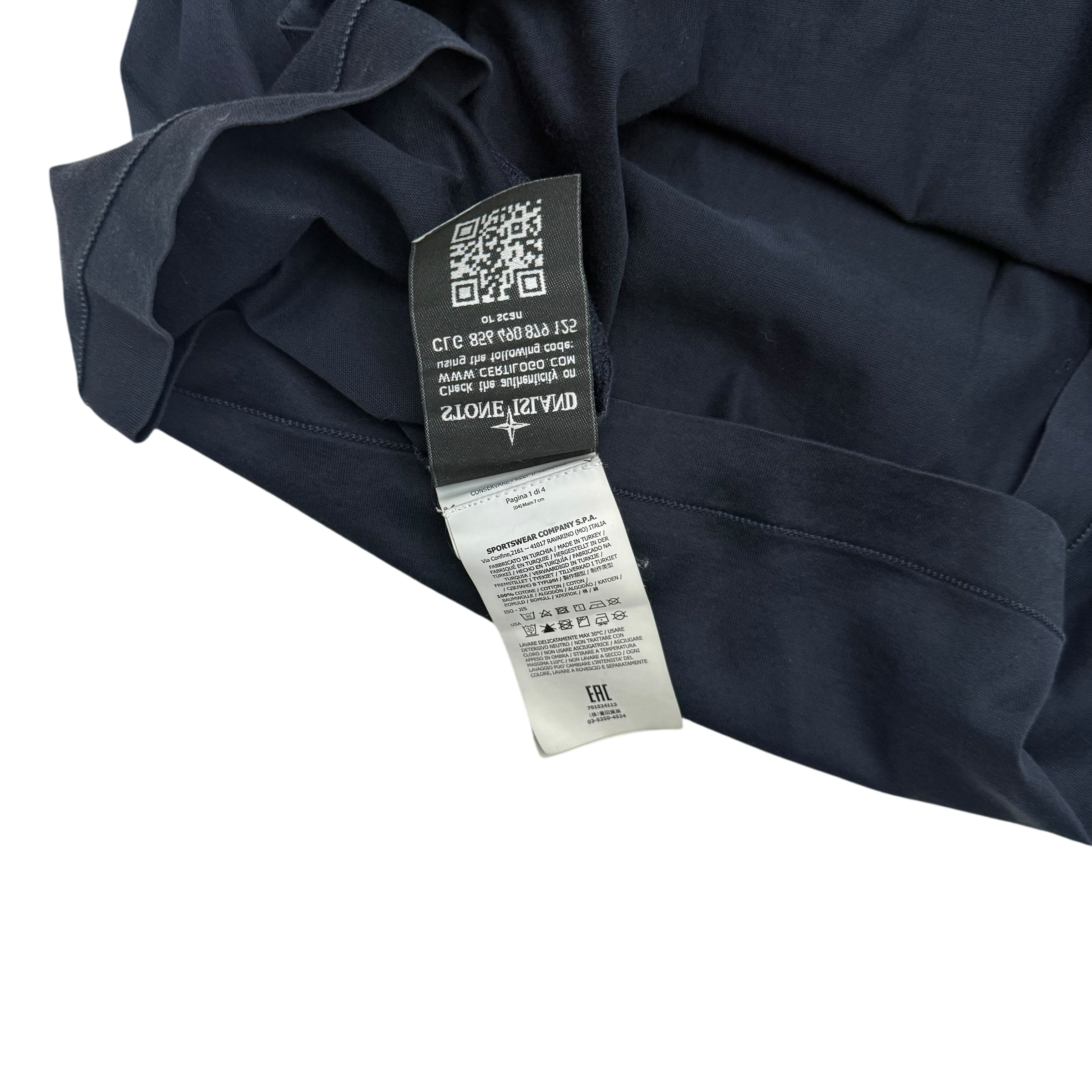 Stone Island Logo Patch T-Shirt Navy (Fits L-XL)