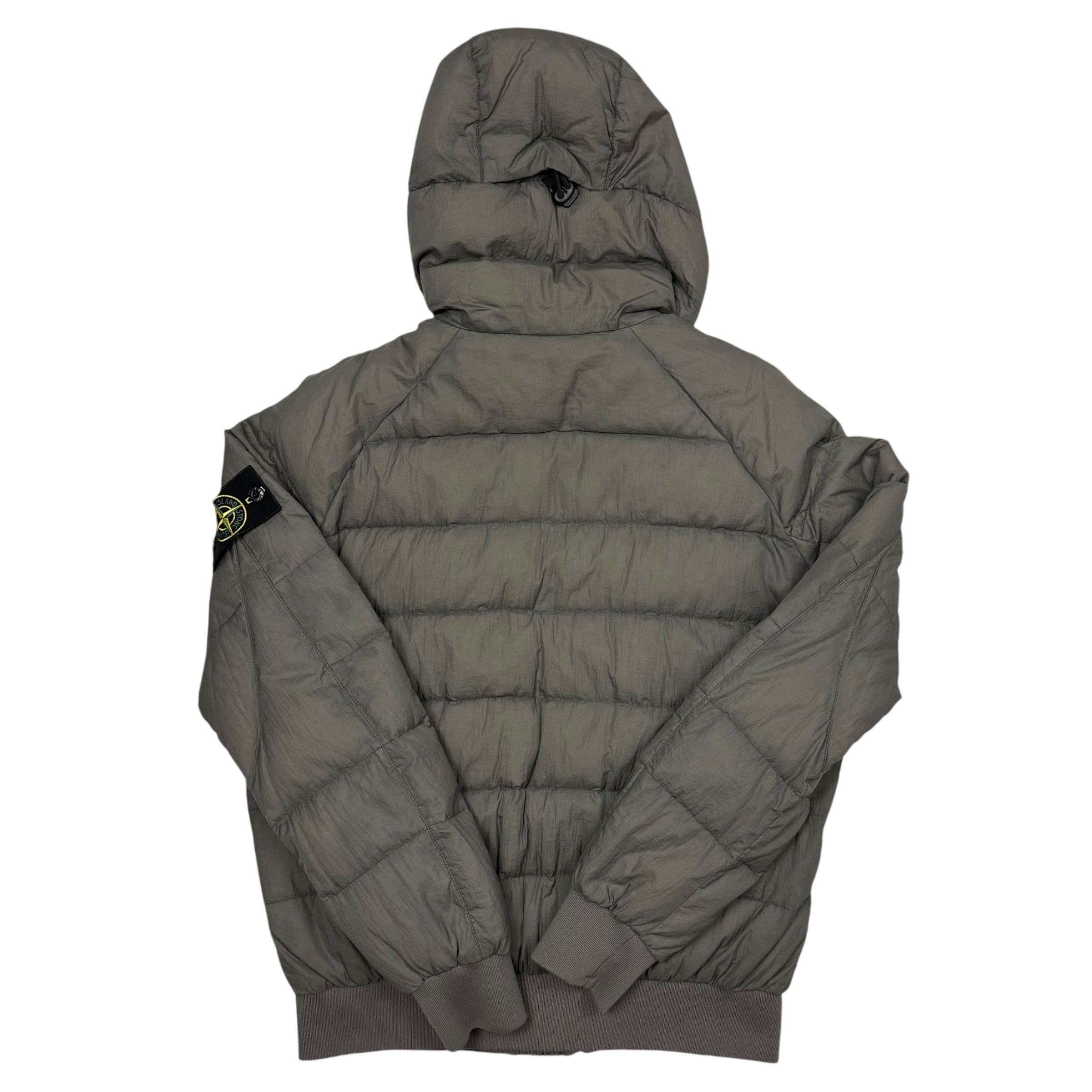 Stone Island AW 2011 Opaque Nylon Tela Down Jacket Grey/Khaki (Size L)