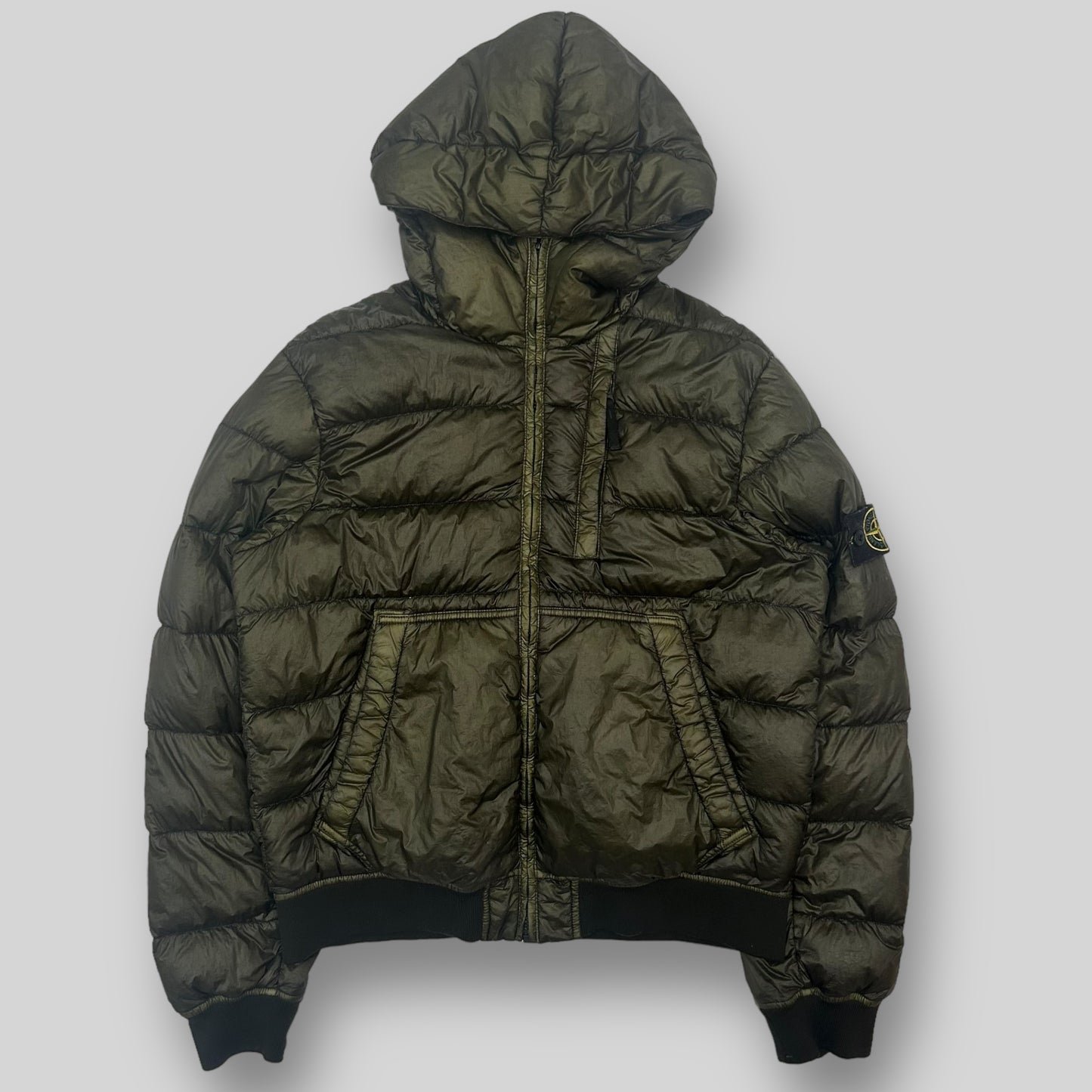 2015 Stone Island Garment Dyed Down Puffer Jacket Khaki Green (Fits M/L)