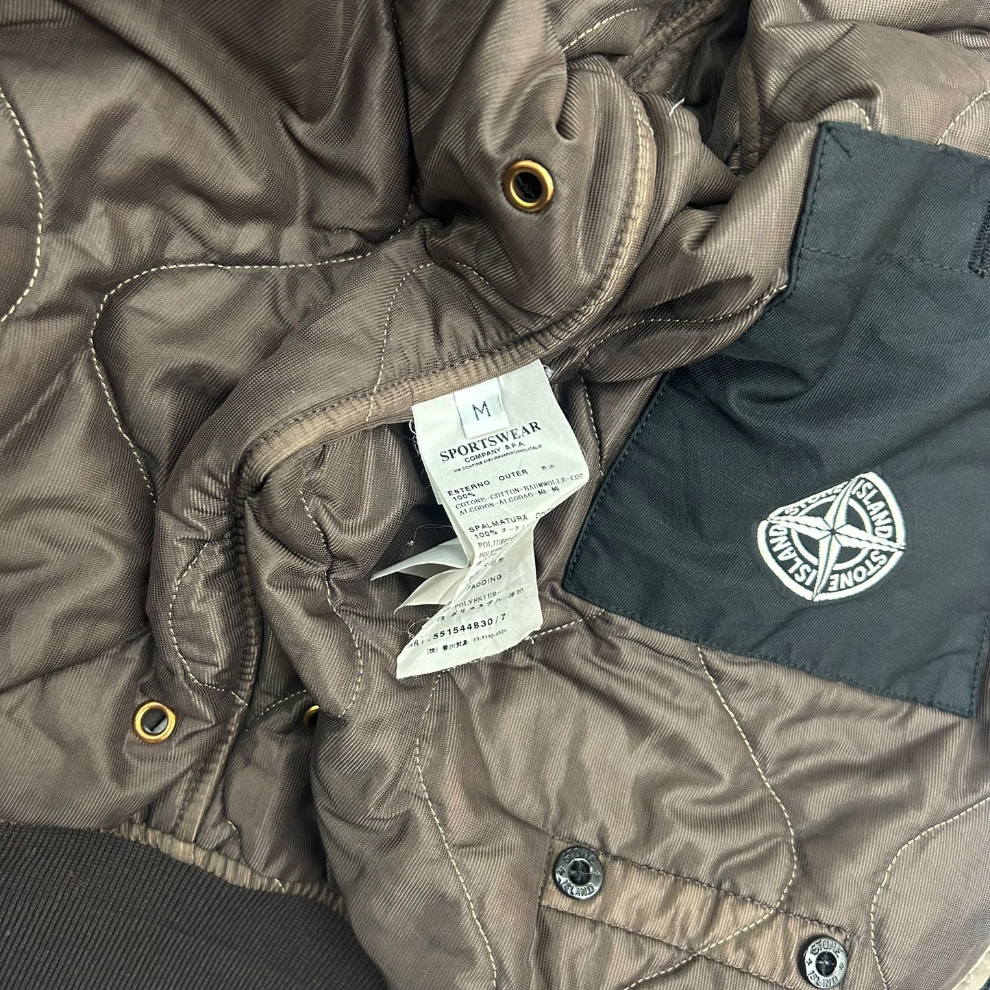 Rare AW 2001Stone Island Mussola Gommata Jacket Brown (Fits S/M)