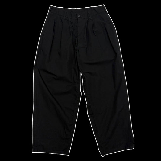 Yohji Yamamoto BLACK Scandal Pleated Wide-Leg Pants Black (Size L)