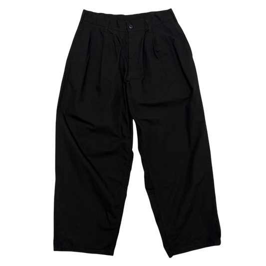 Yohji Yamamoto BLACK Scandal Pleated Wide-Leg Pants Black (Size L)