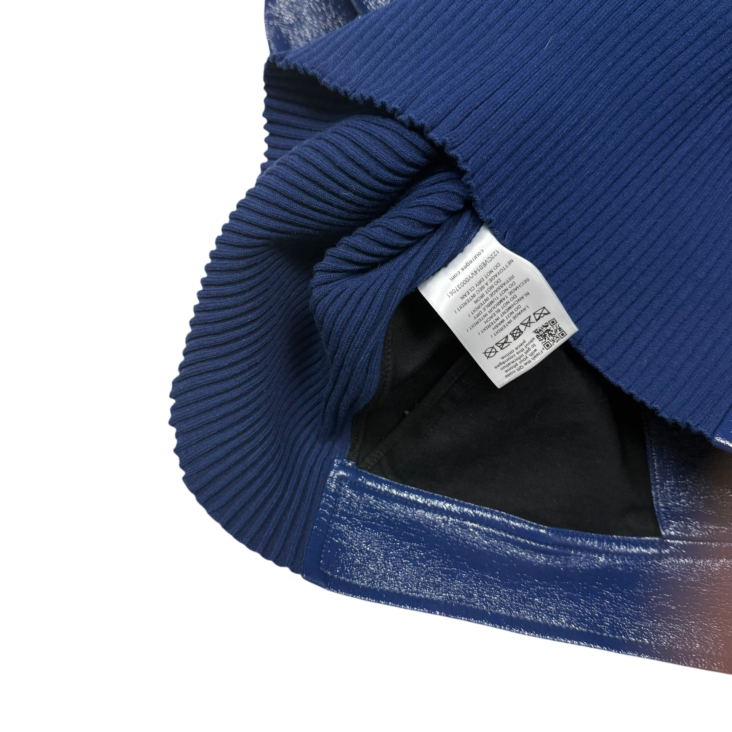 Courrèges FW22 Funnel-Neck Vinyl Jacket Blue (Fits M-L)