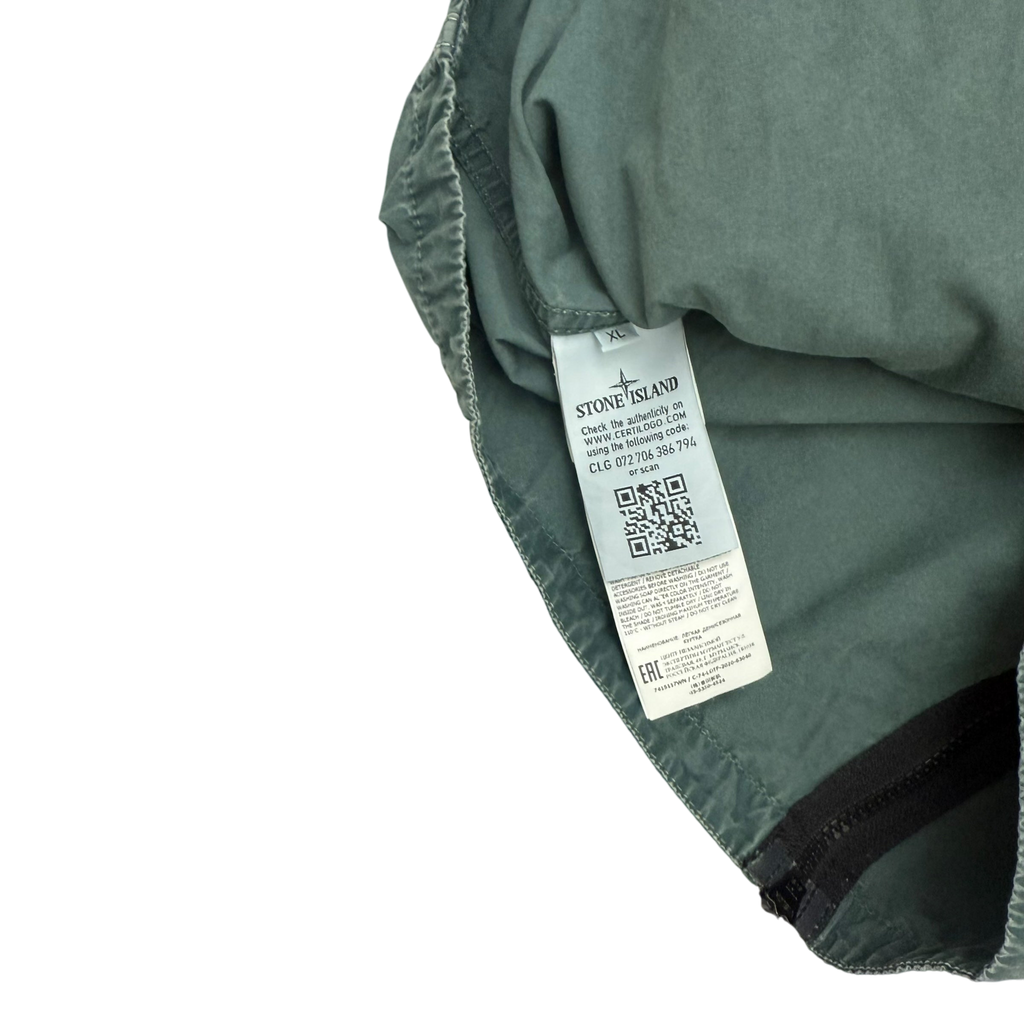 Stone Island Zip Up Overshirt Jacket Petrol Green (Size XL)
