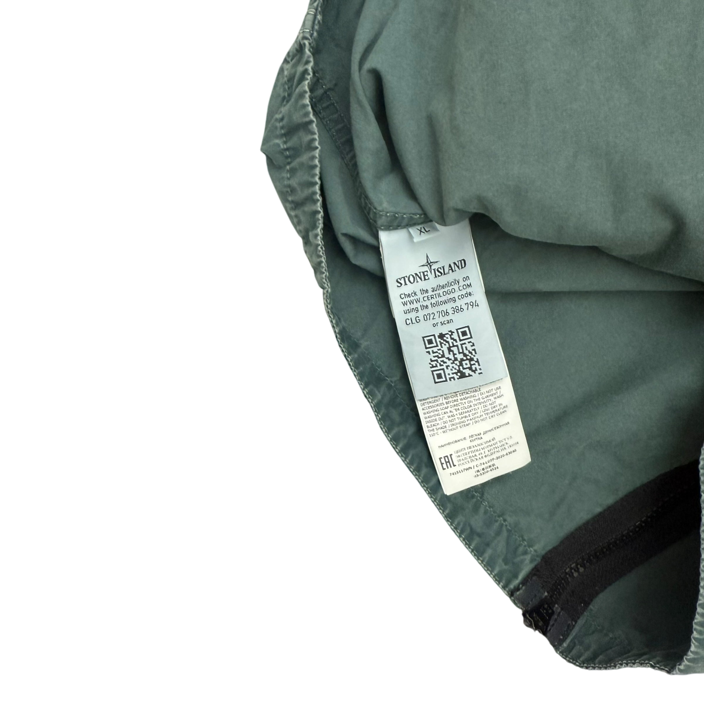 Stone Island Zip Up Overshirt Jacket Petrol Green (Size XL)