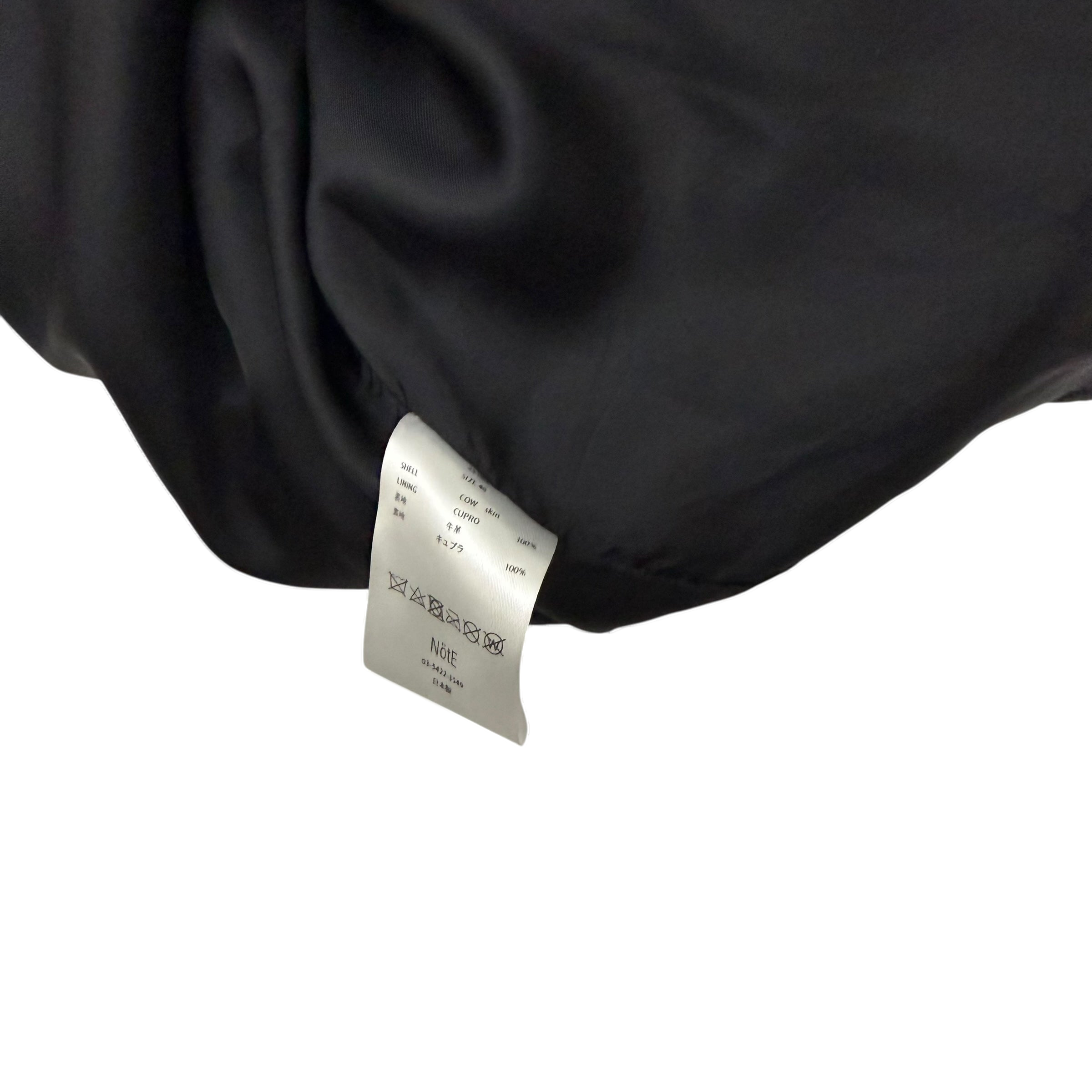 Nöte Contrast Over Trench Leather Jacket Black (Fits M-XL)