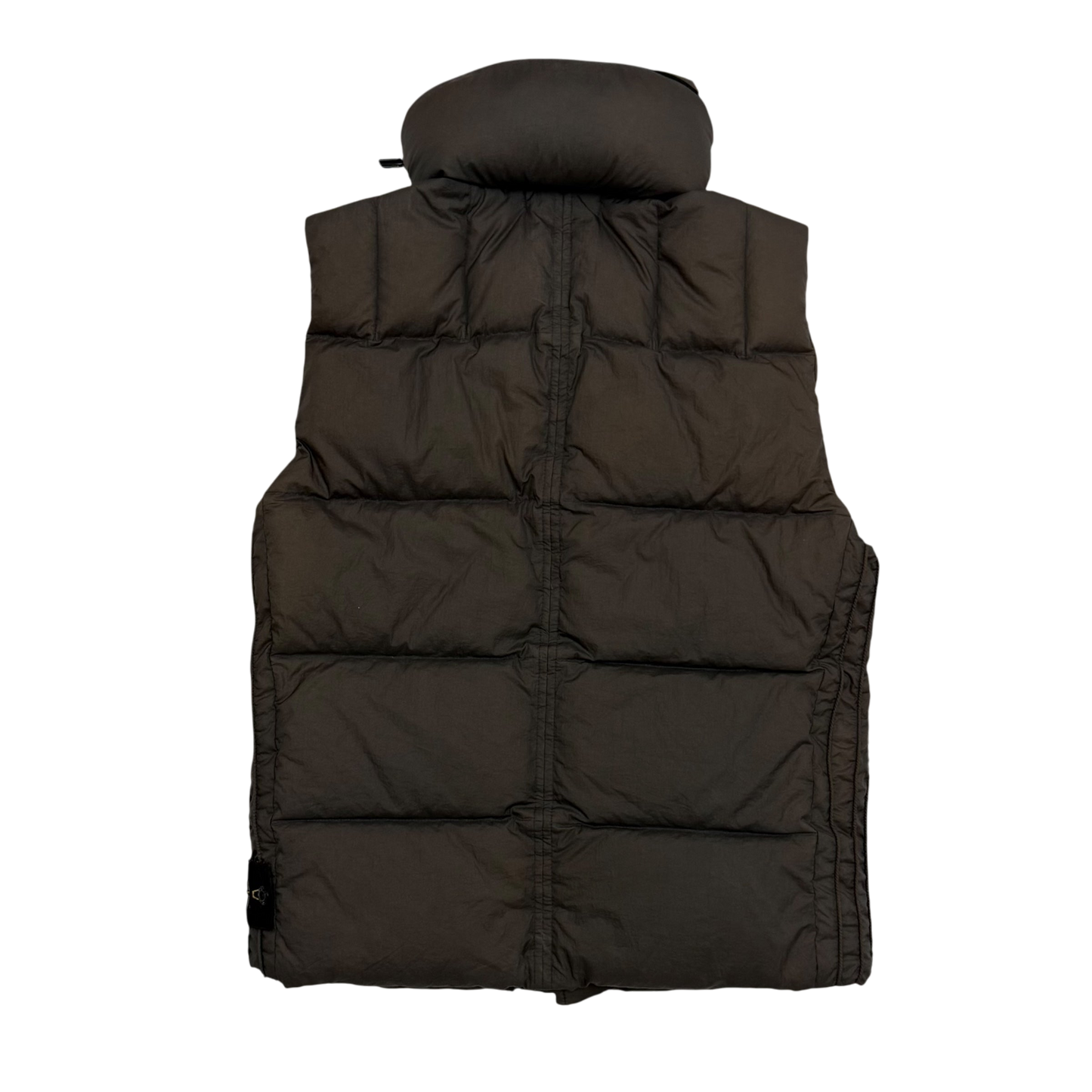 Stone Island AW 2009 Opaque Nylon Tela Down Gilet Brown (Size S)