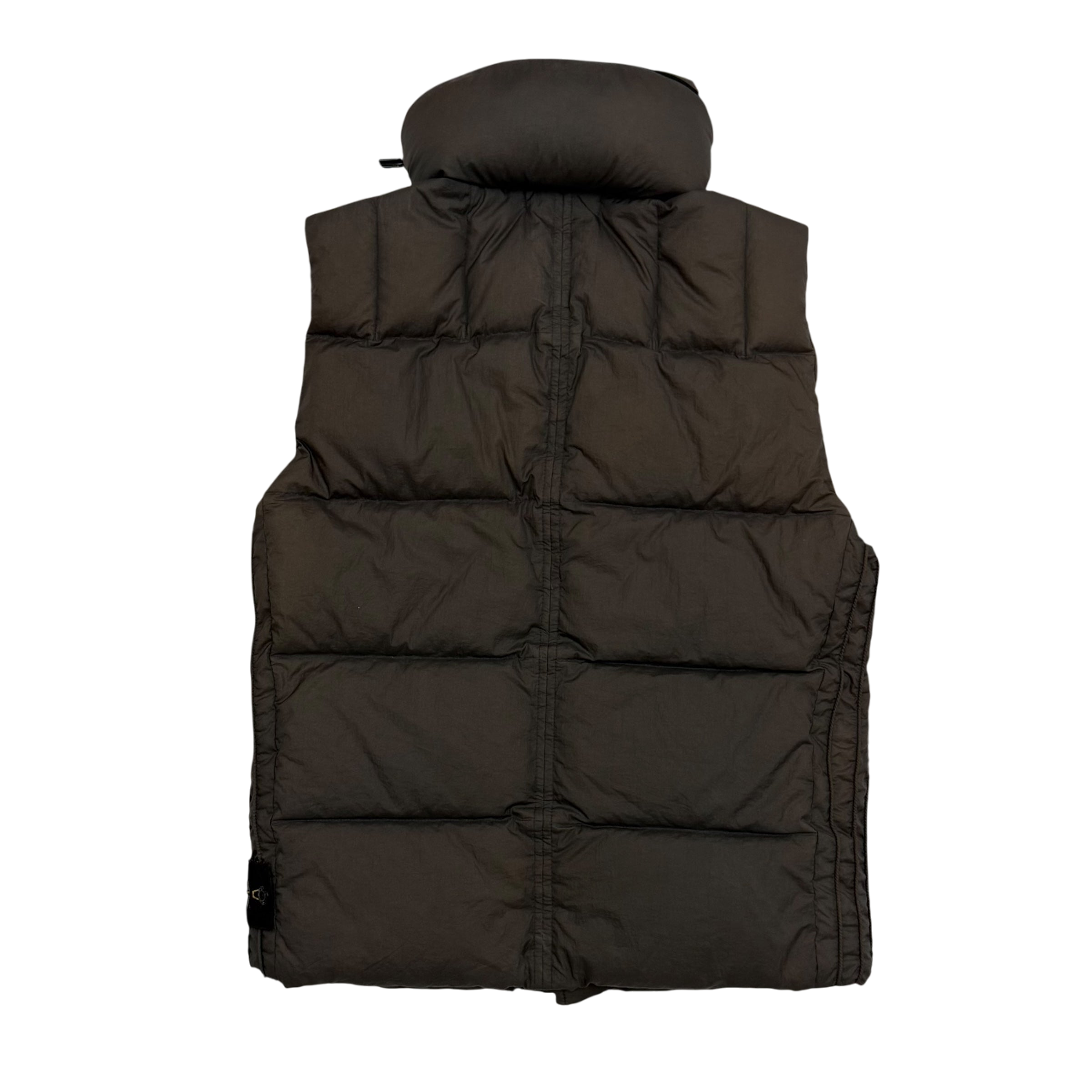 Stone Island AW 2009 Opaque Nylon Tela Down Gilet Brown (Size S)
