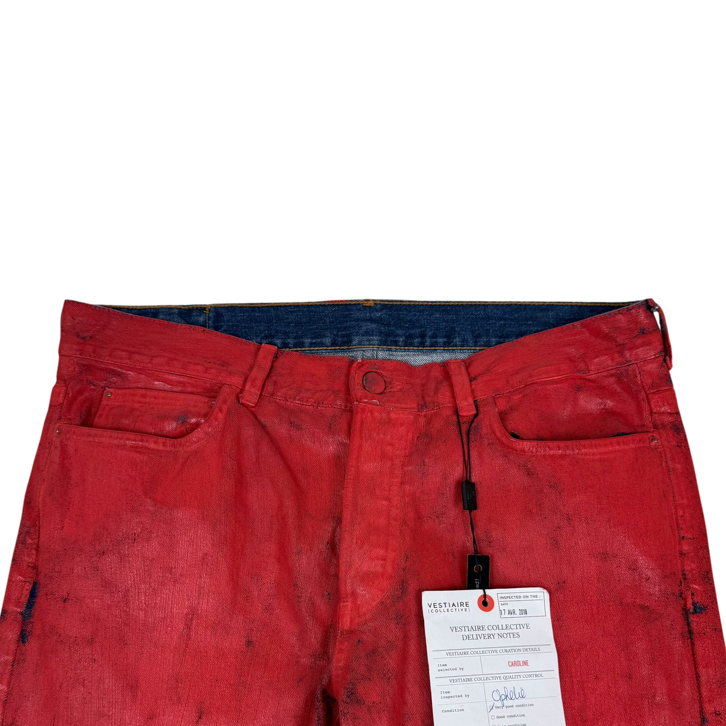 Maison Margiela x H&M 2012 Painted Jeans Red (Size 33”)