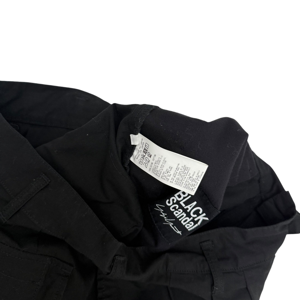 Yohji Yamamoto BLACK Scandal Pleated Wide-Leg Pants Black (Size L)
