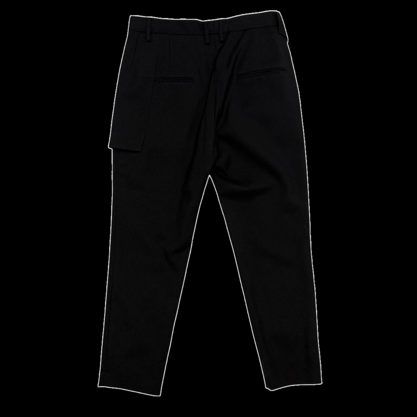 Sise Fold-Over Apron Wool Pants Black (Size 33”)