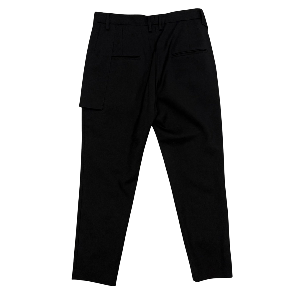 Sise Fold-Over Apron Wool Pants Black (Size 33”)