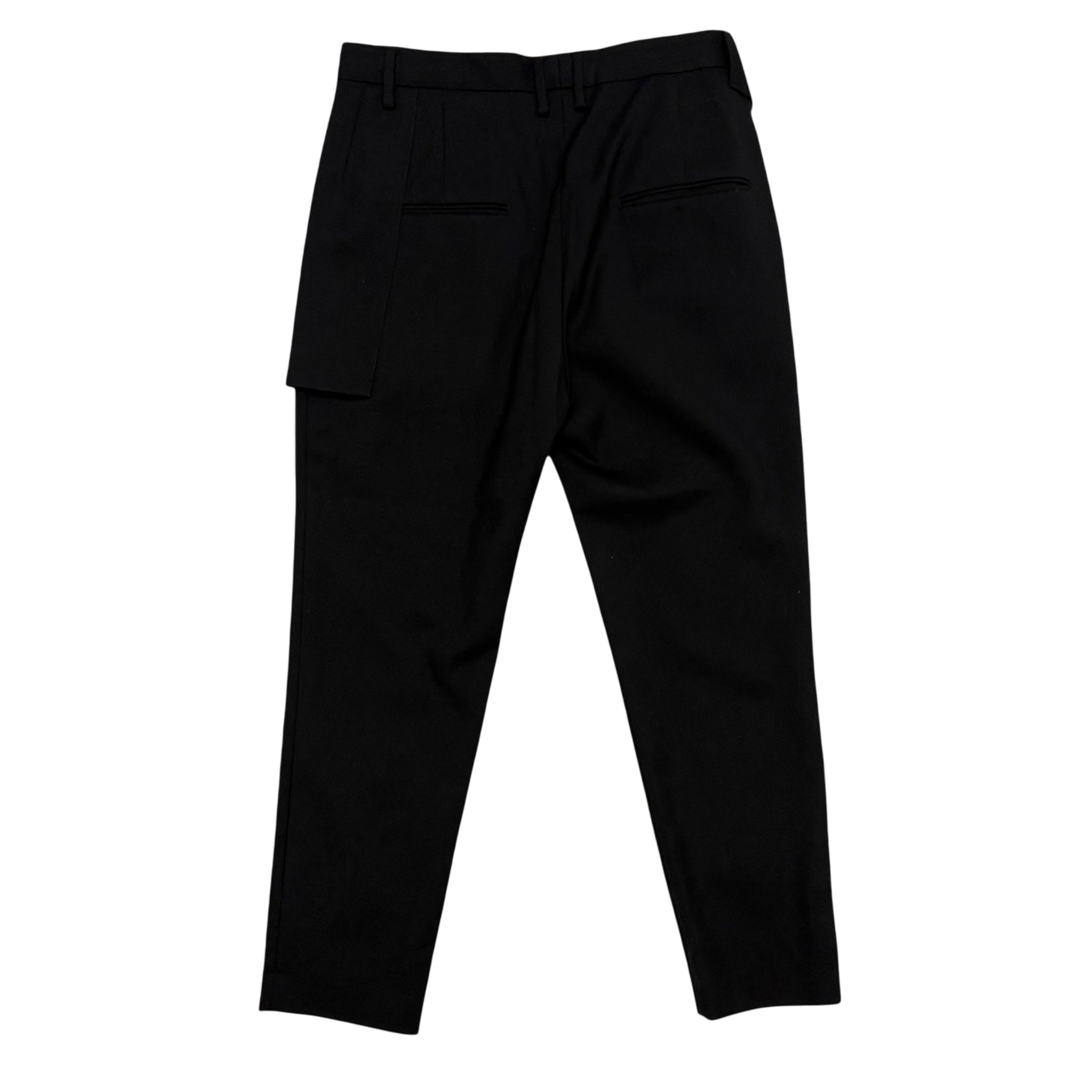 Sise Fold-Over Apron Wool Pants Black (Size 33”)