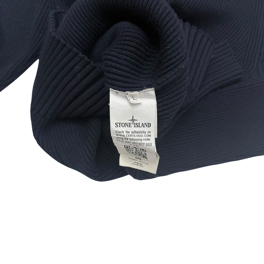 Stone Island Pure Wool Turtleneck Sweatshirt Navy (Size L)