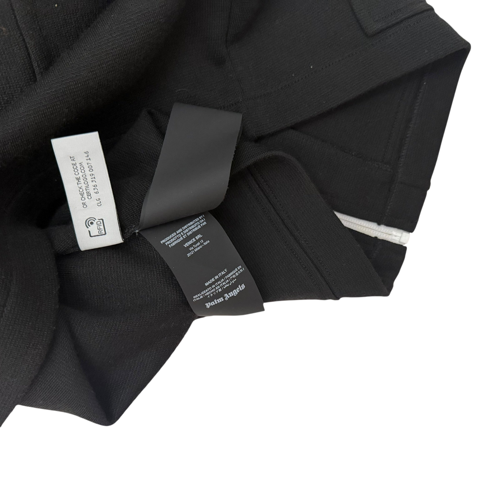 Palm Angels Wool Blend Collar Knit Track Jacket Black/Off White (Size L)