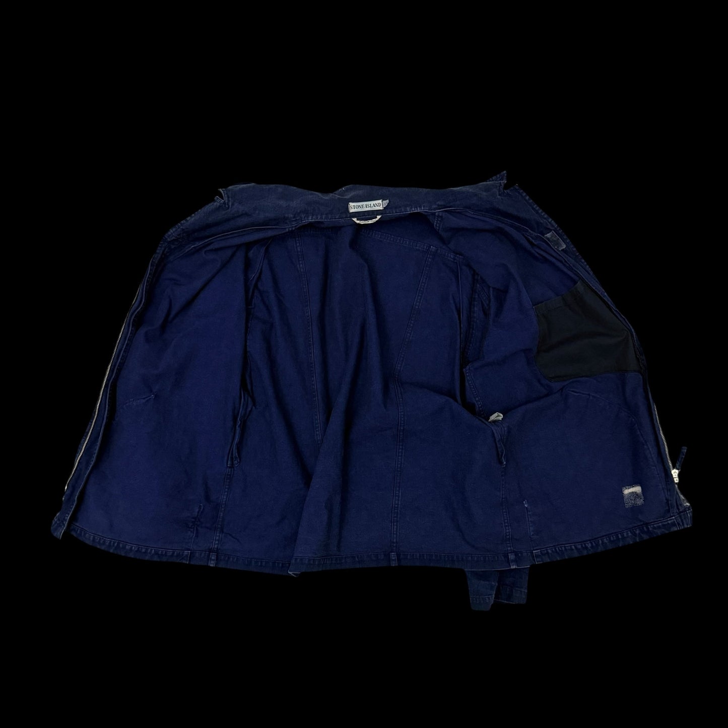 Stone Island SS 1994 Thick Denim Collared Jacket Blue (Size XL)