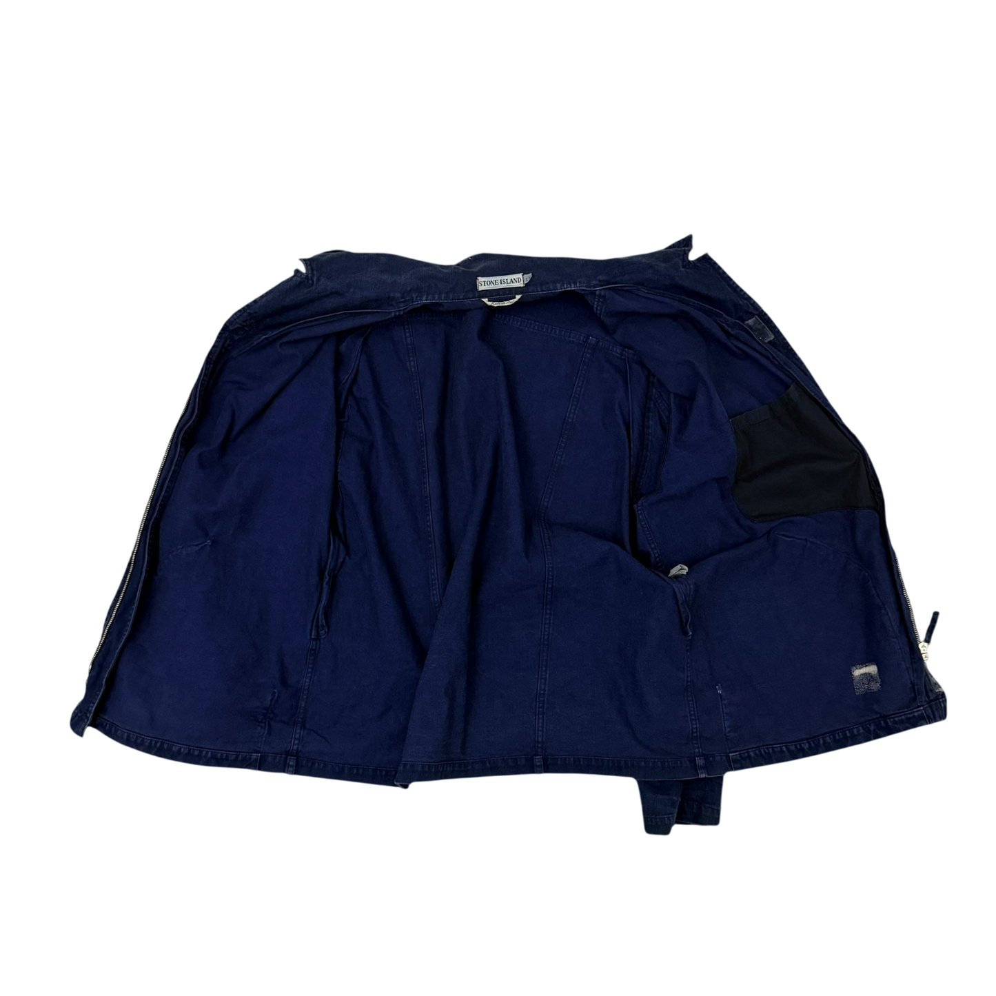 Stone Island SS 1994 Thick Denim Collared Jacket Blue (Size XL)