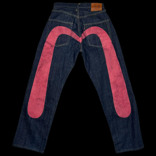 Vintage Evisu Pink Daicock Logo Jeans (Fits 30")