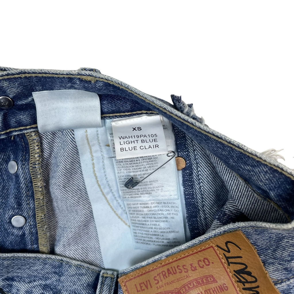 Levi’s x Vetements AW19 Tribal Sticker Patchwork Jeans Blue (Size XS)