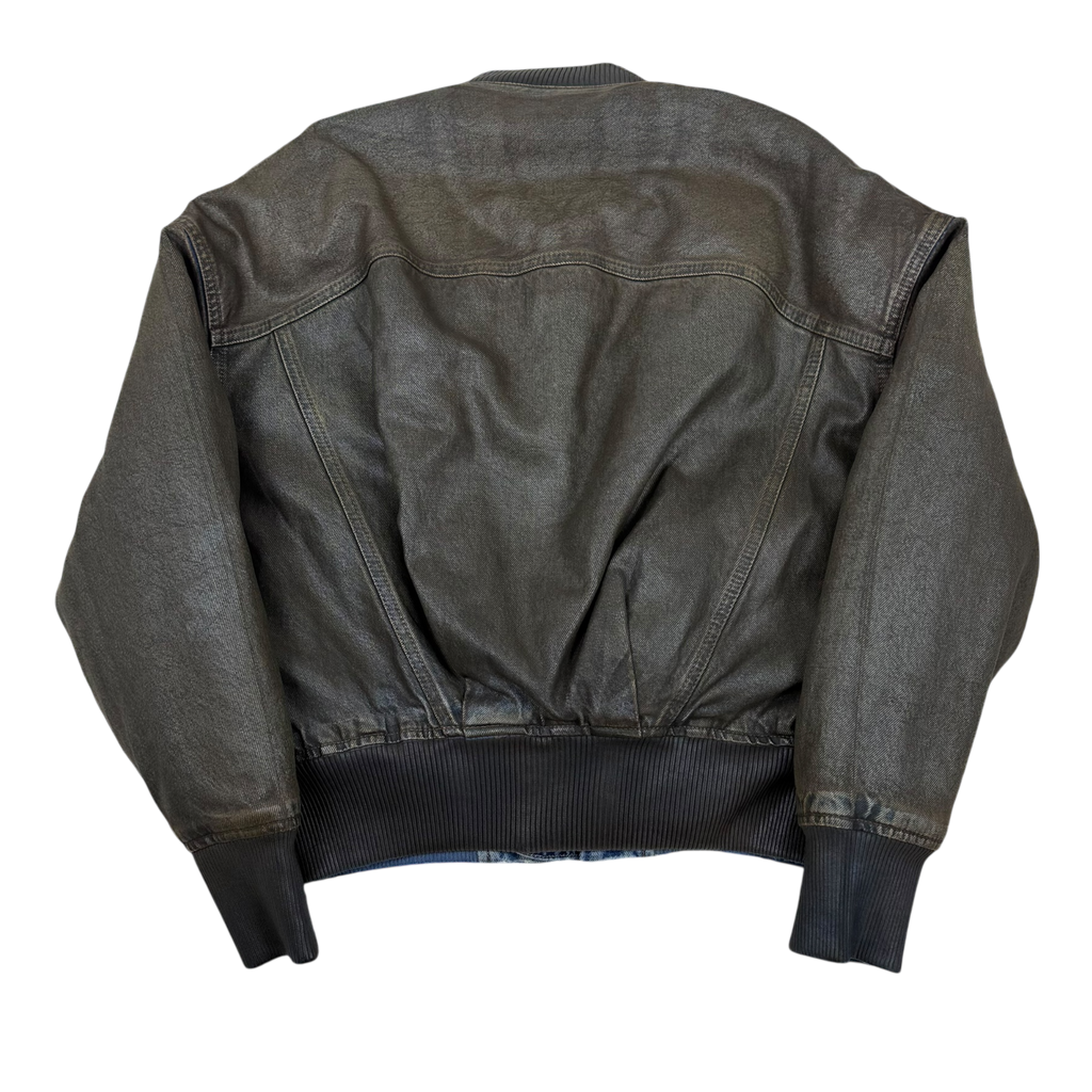 Acne Studios FW23 Coated Oversized Denim Bomber Jacket Brown/Blue (Size 32)