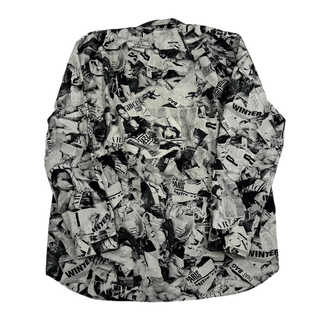 Balenciaga Magazine Print LS Shirt Black/White (fits L-XL)