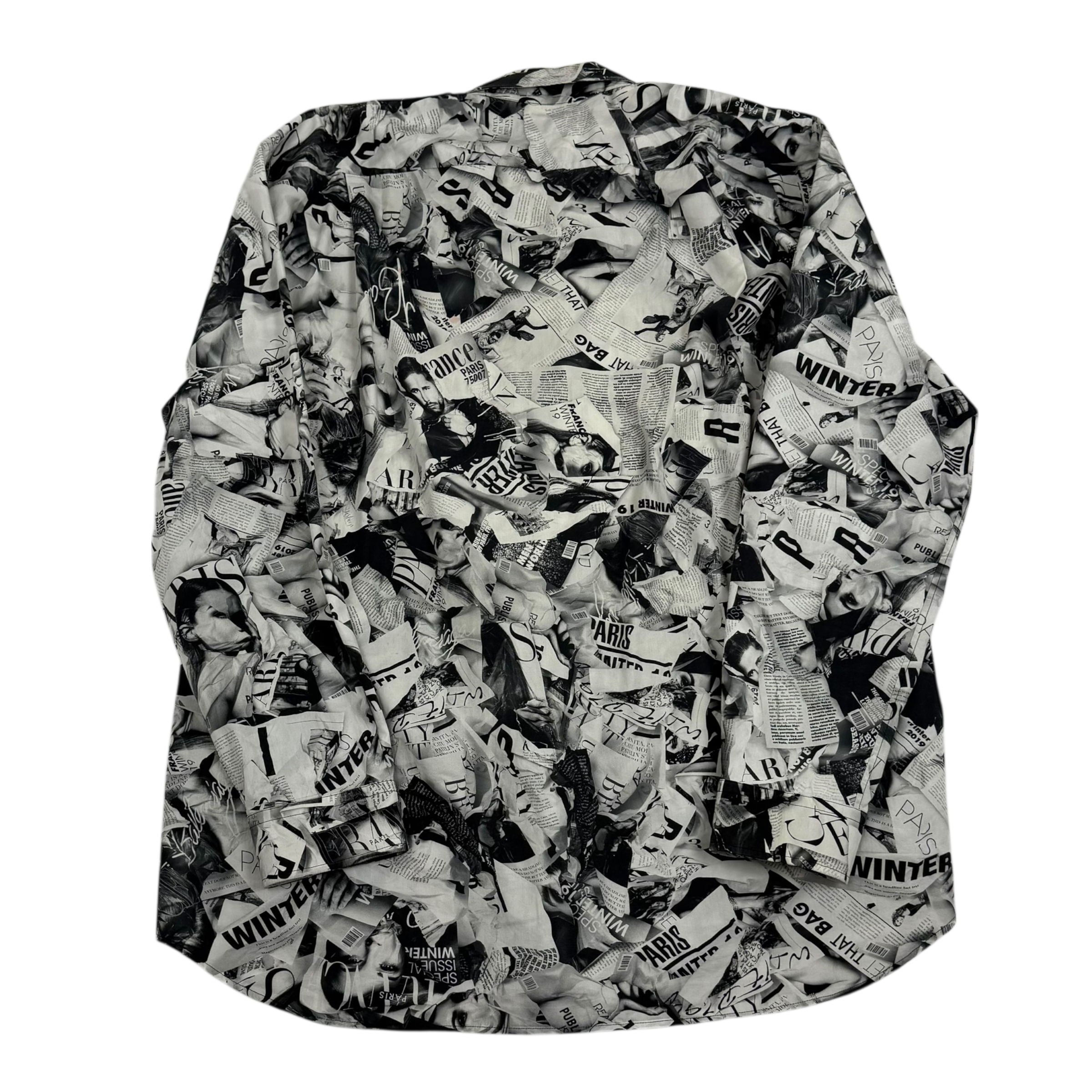 Balenciaga Magazine Print LS Shirt Black/White (fits L-XL)