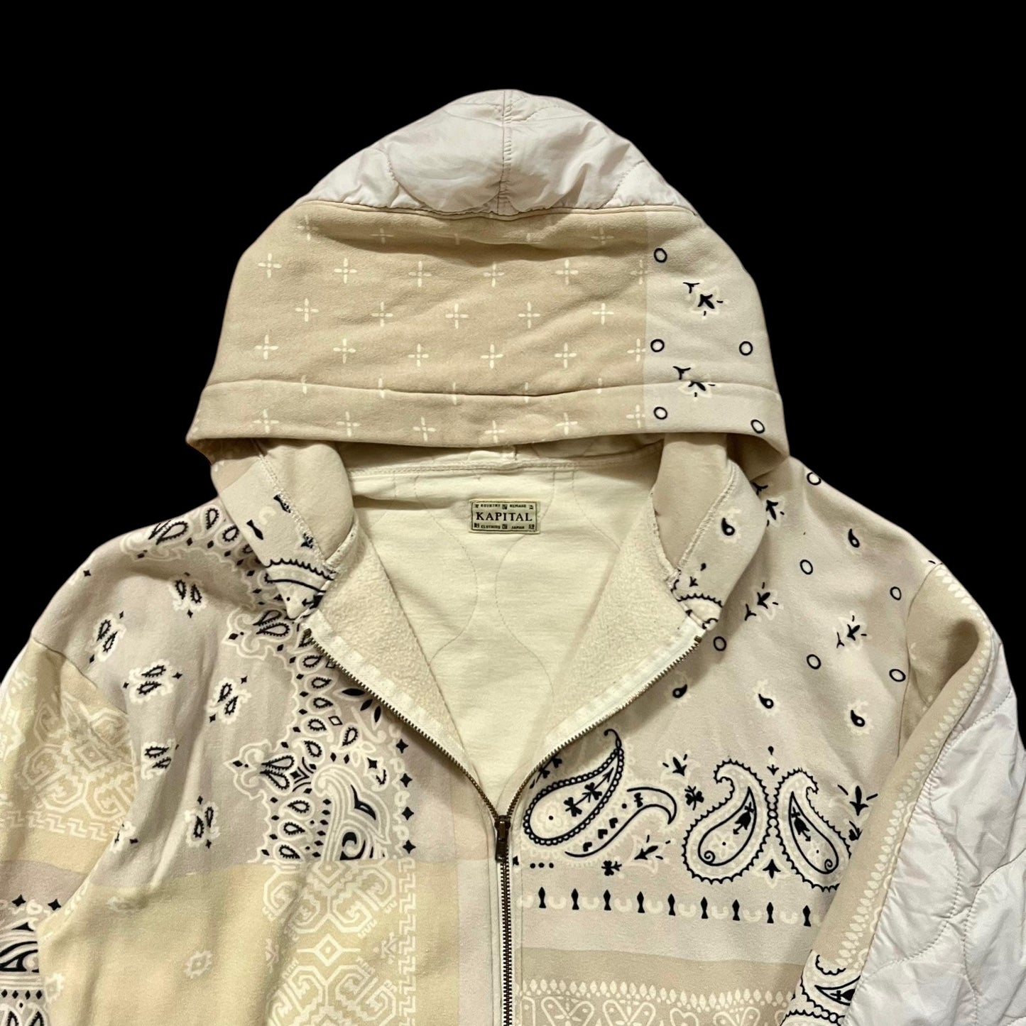 Kapital Bandana Quilted Zip-Up Hoodie (Fits M/L)